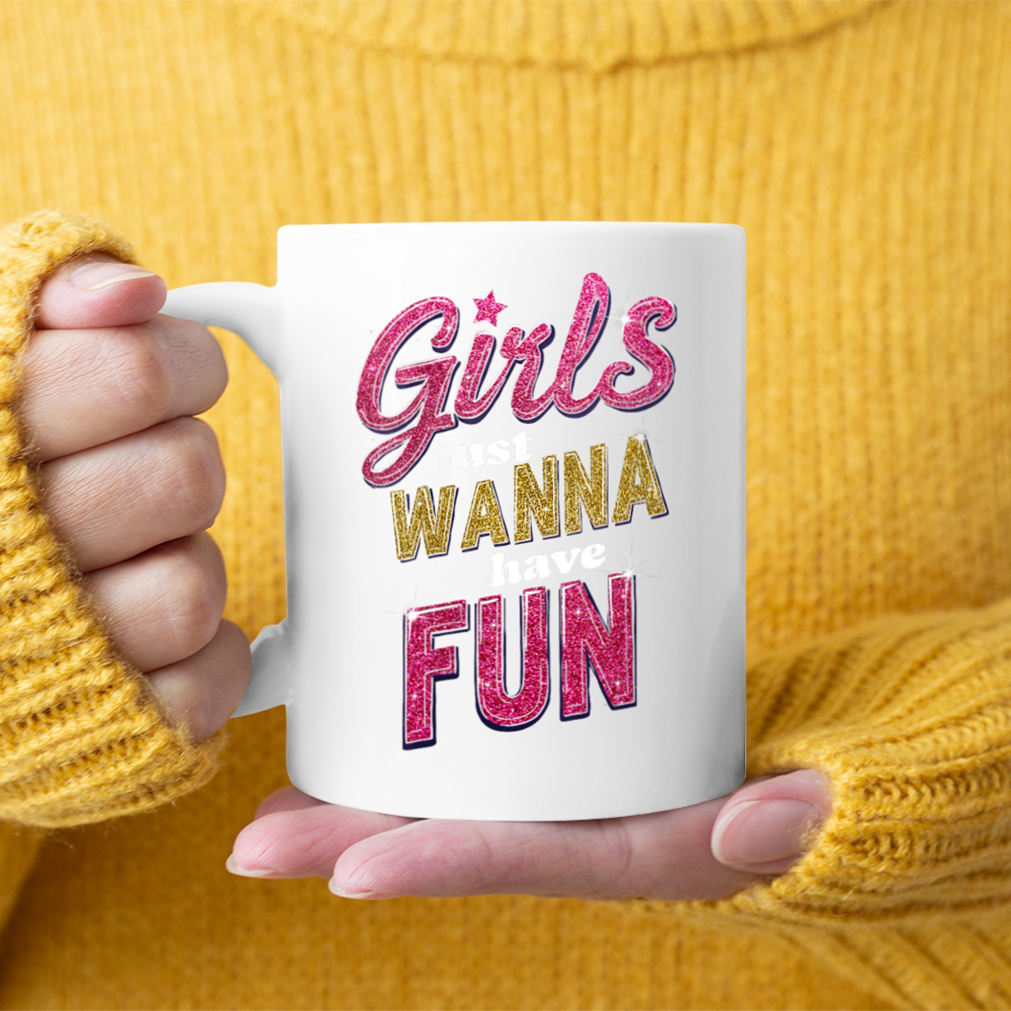 Girls Just Wanna Have Fun 80s Nostalgia Mug