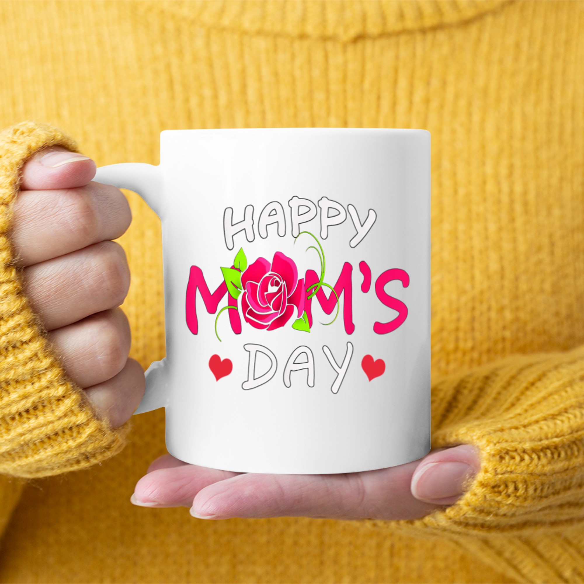 Happy Mom's Day Mother's Day Rose Flower Mug