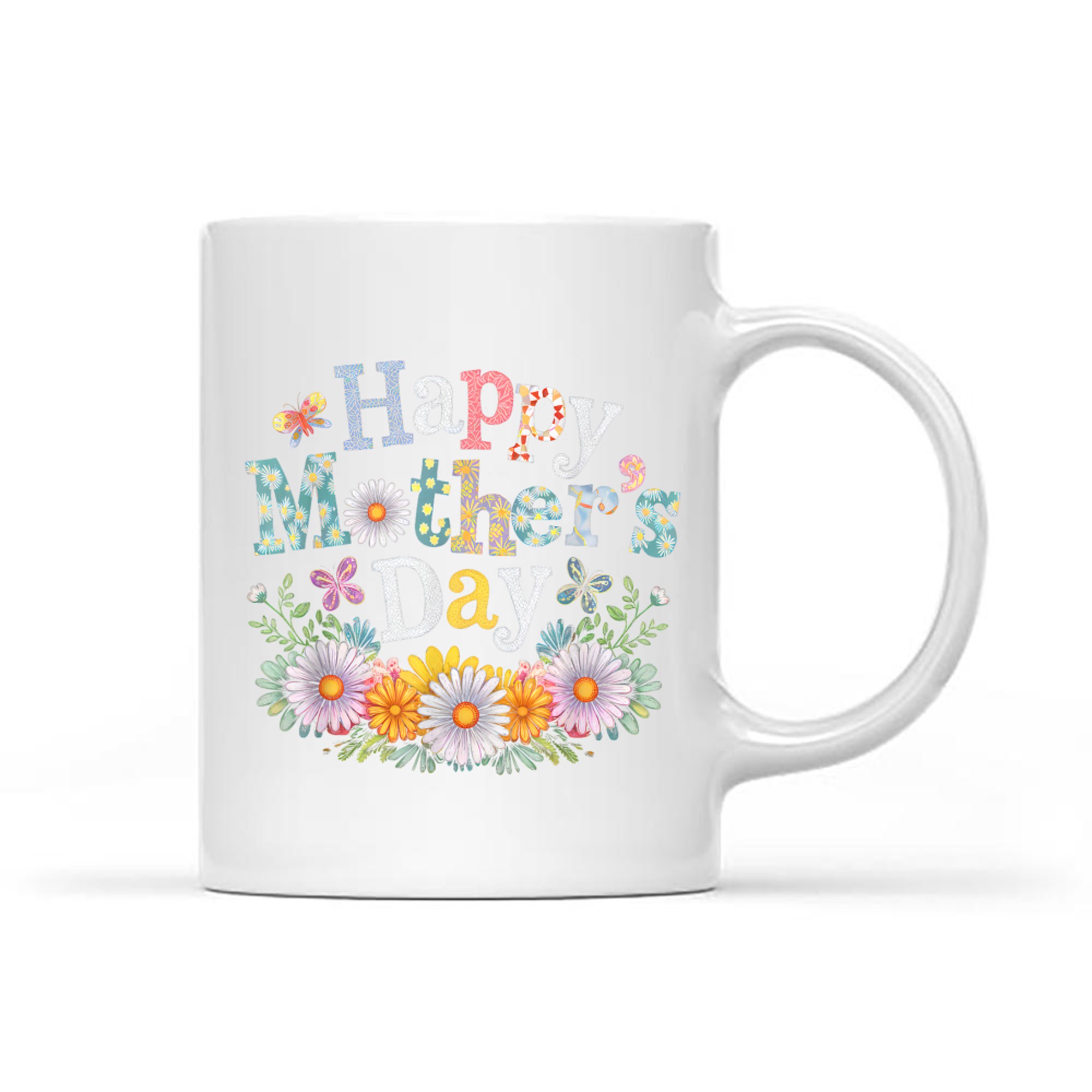 Happy Mother's Day Cute Daisy Mom Grandma Women Mug