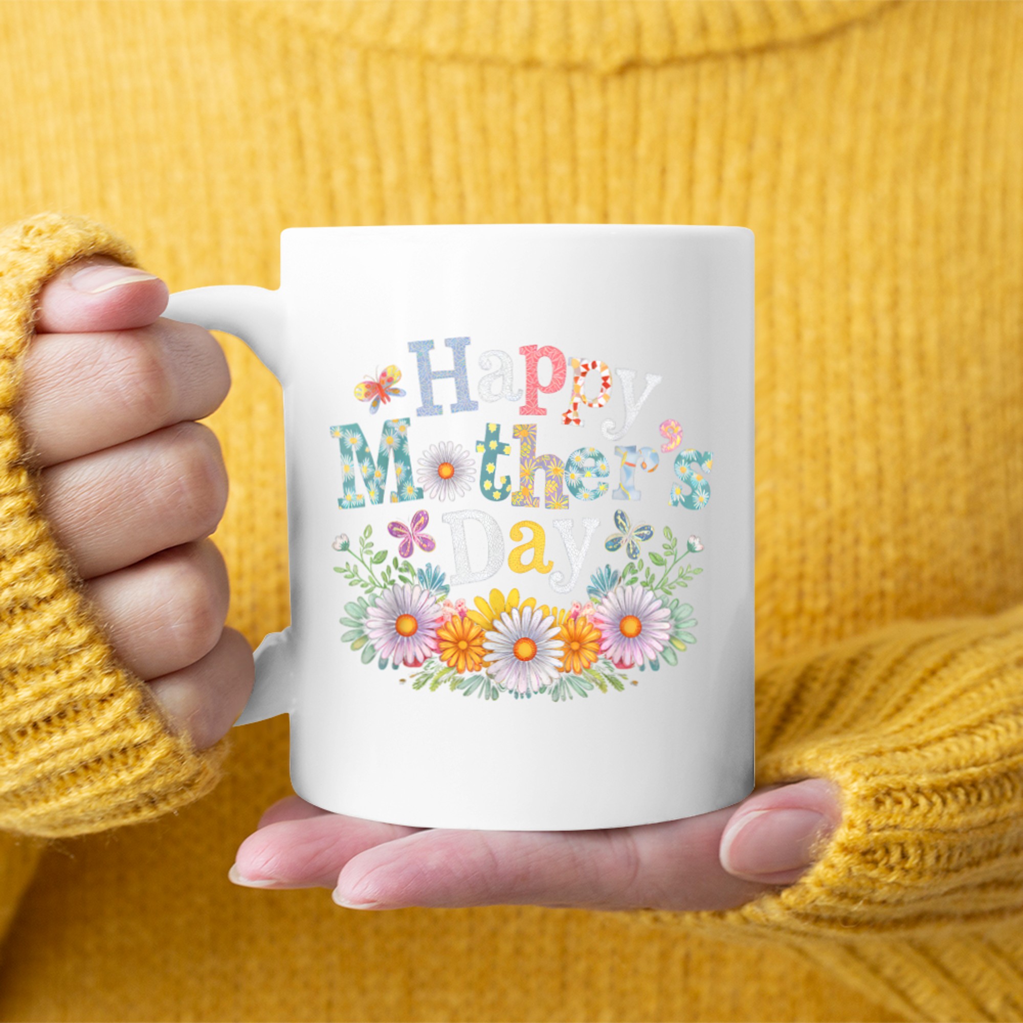 Happy Mother's Day Cute Daisy Mom Grandma Women Mug