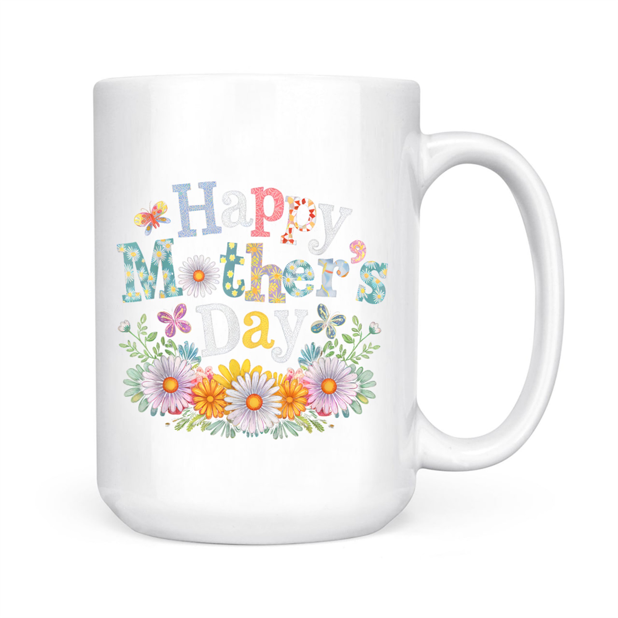 Happy Mother's Day Cute Daisy Mom Grandma Women Mug