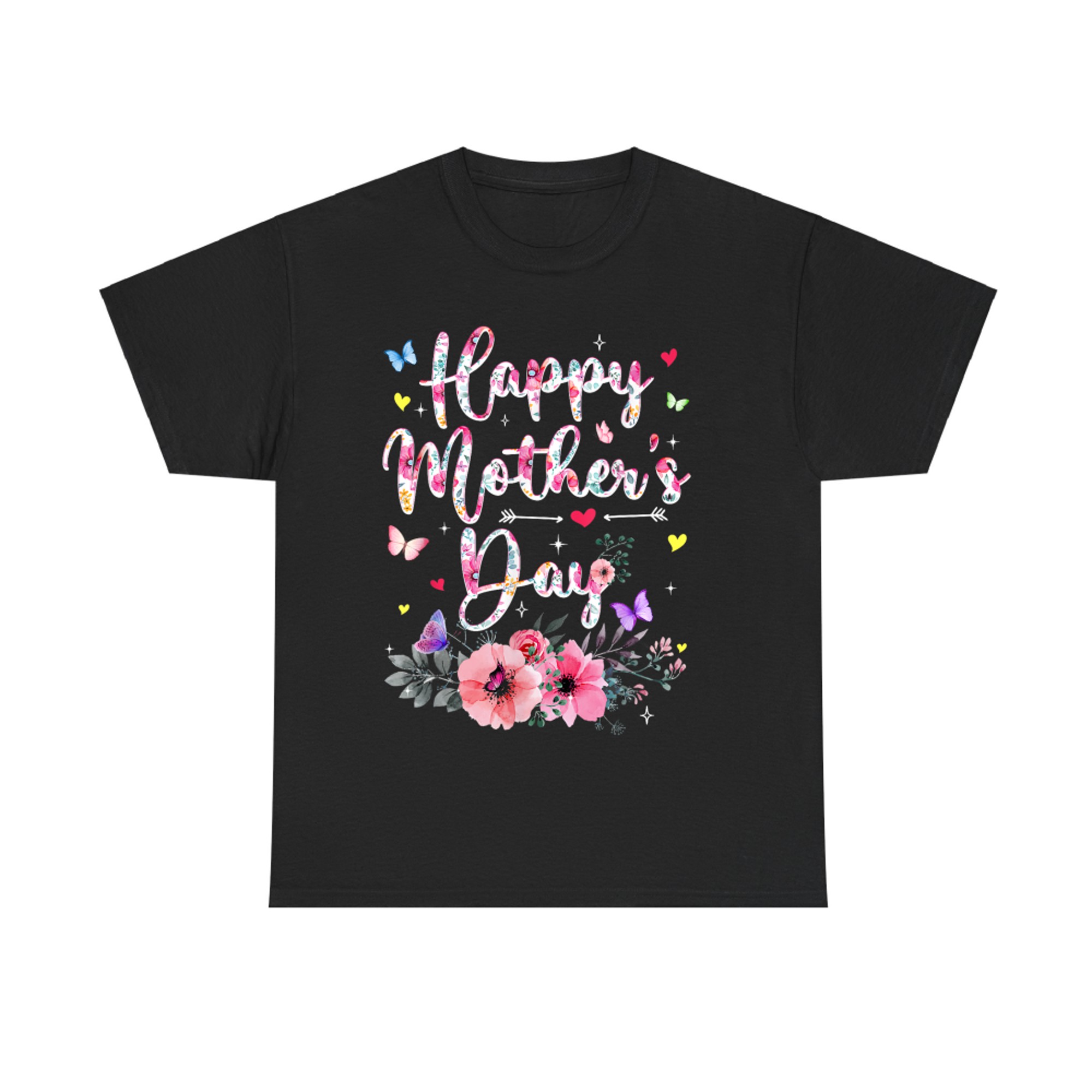 Happy Mother's Day With Floral Graphic Cute Mothers Day T-Shirt