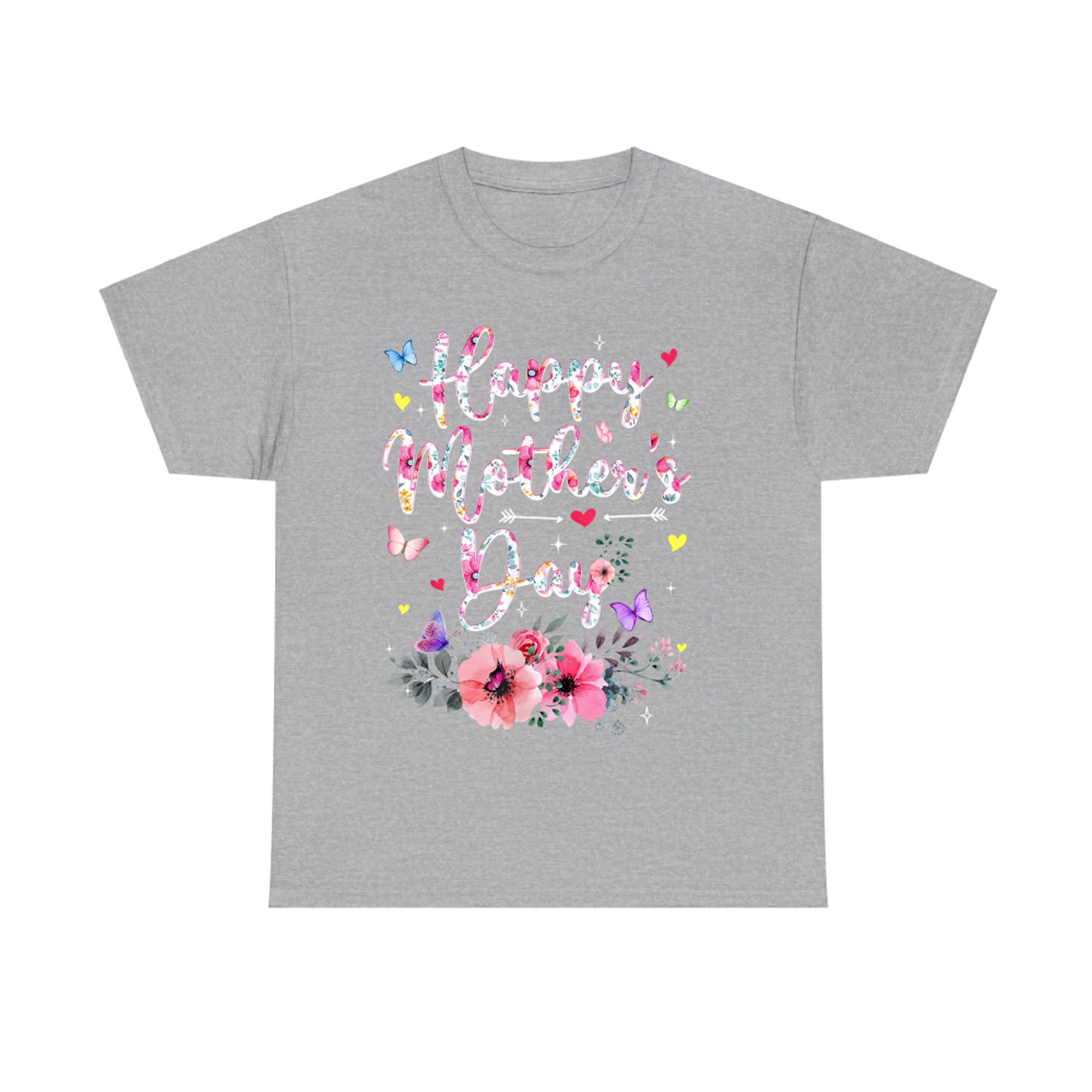 Happy Mother's Day With Floral Graphic Cute Mothers Day T-Shirt