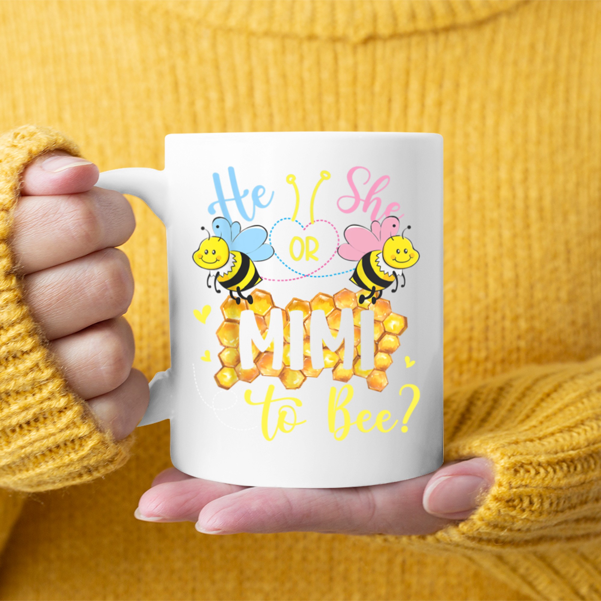 He Or She Mimi To Bee Gender Reveal Mothers Day Mug