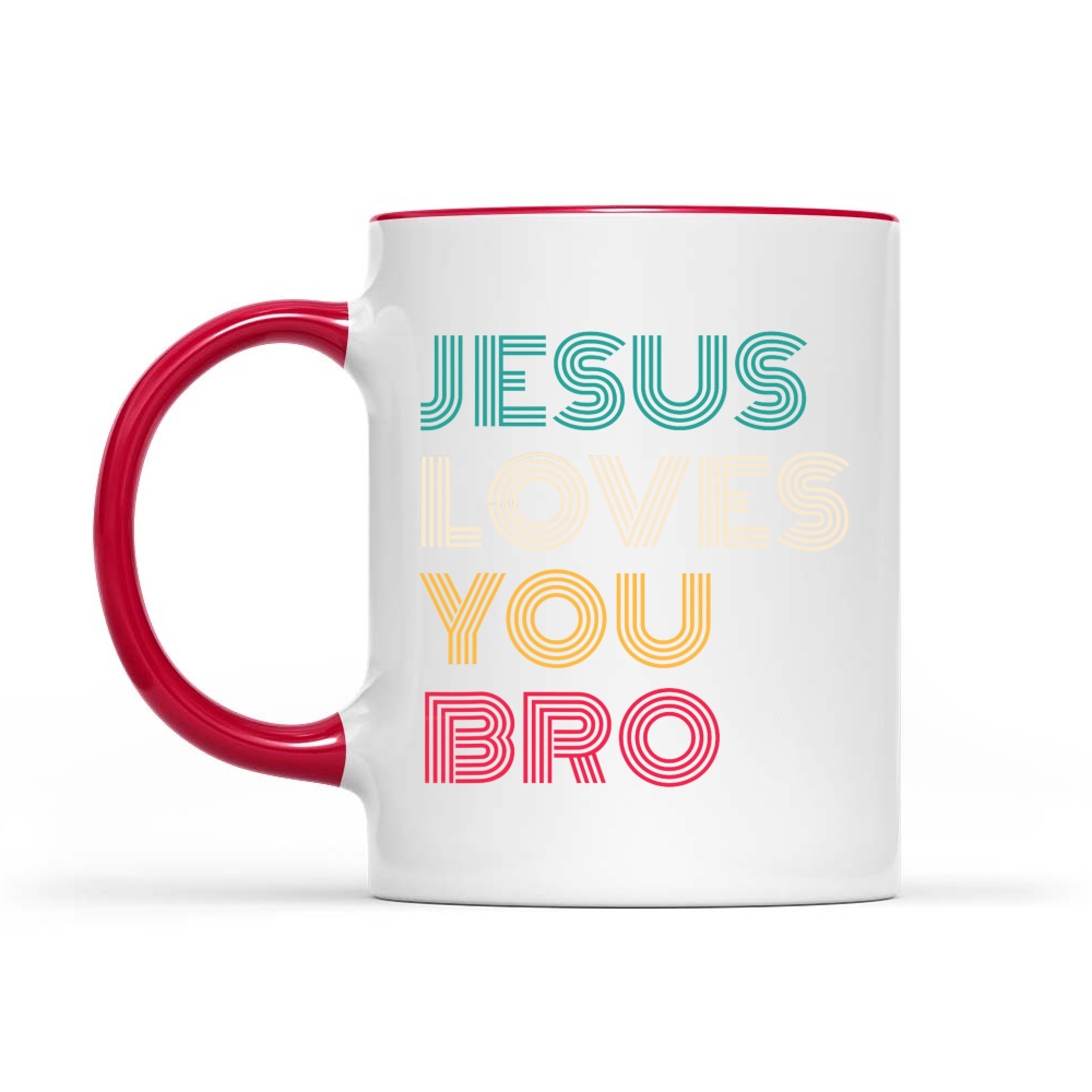 Jesus Loves You Bro Retro Christian Quote Funny Design Mug