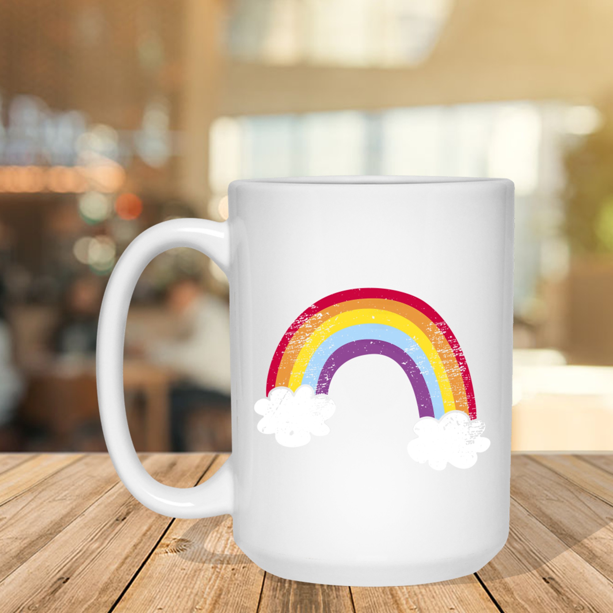 Love Rainbow Gift 80s 90s Nostalgia Retro Mug