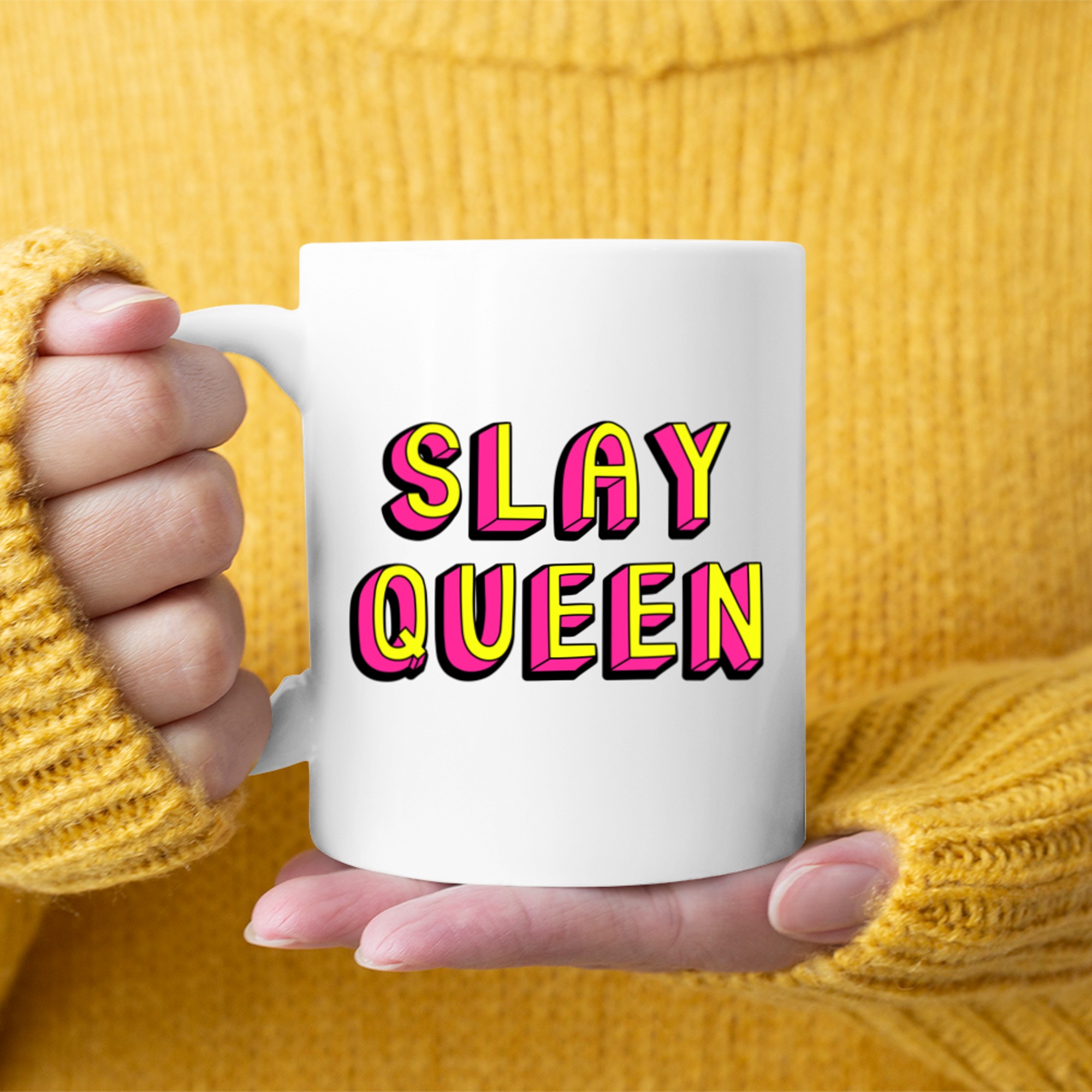 Slay Queen Vintage Retro Feminist Nostalgic Vibe Mug