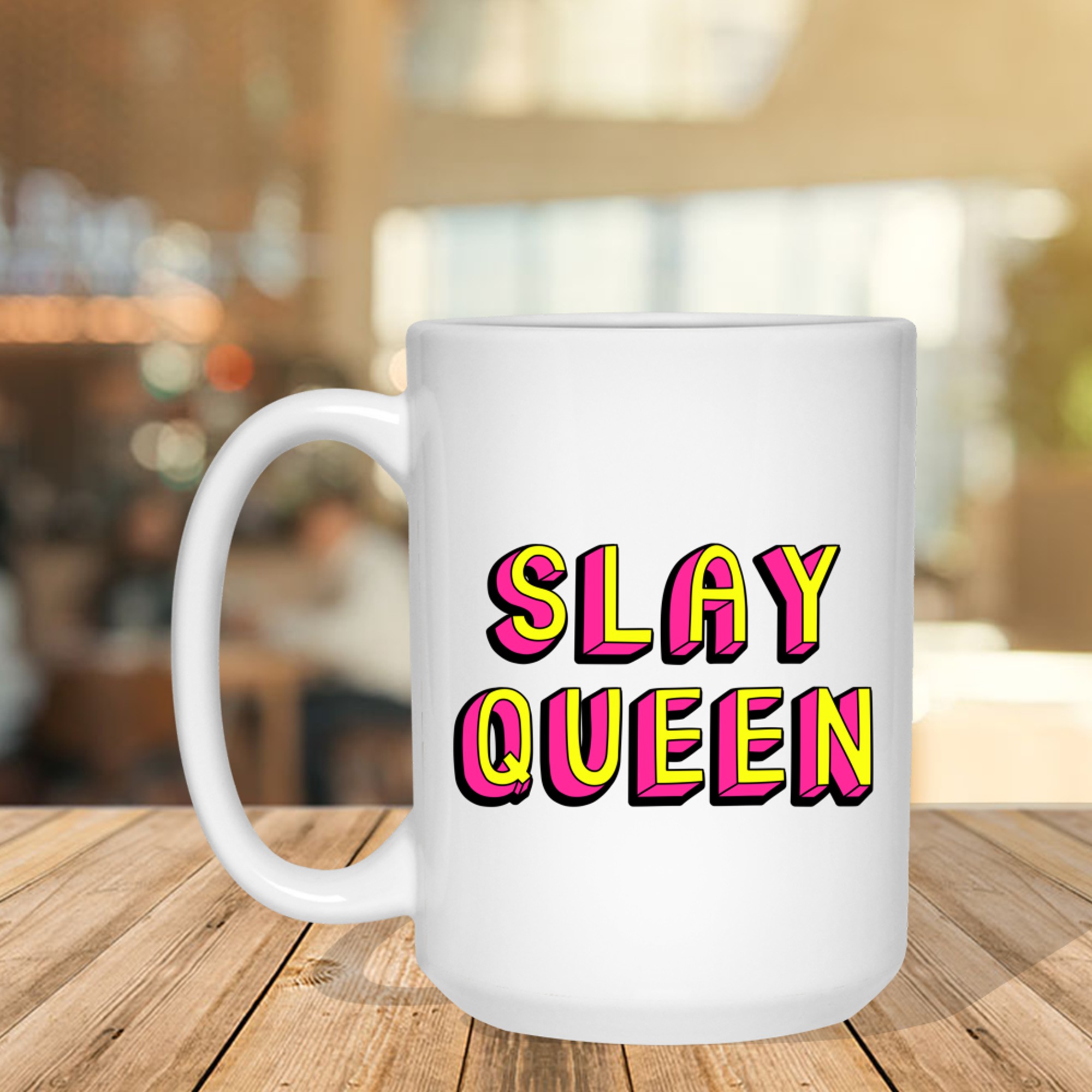 Slay Queen Vintage Retro Feminist Nostalgic Vibe Mug