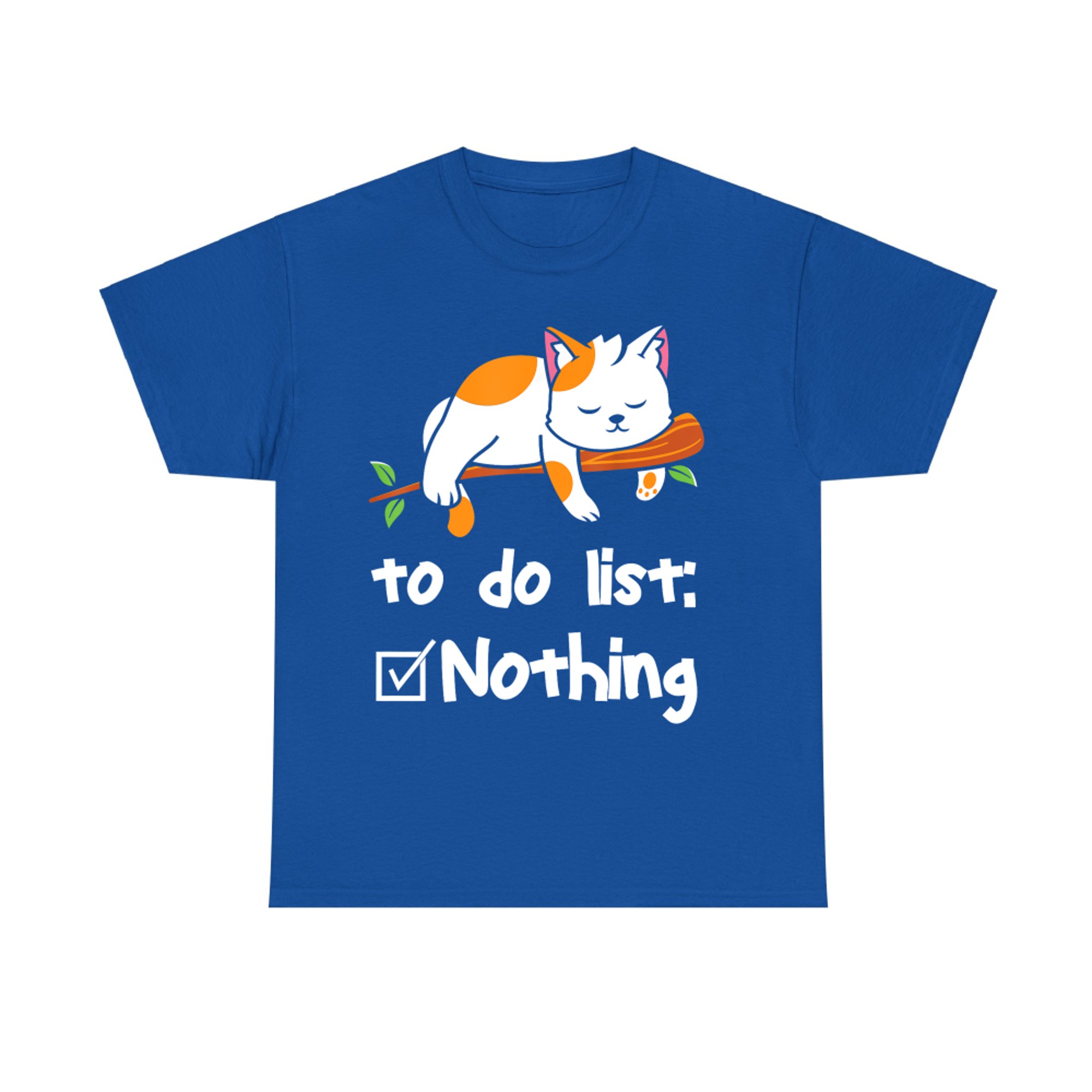 Sleeping Cat To Do List Nothing Lazy Cat Sleeping Nap Cute T-Shirt