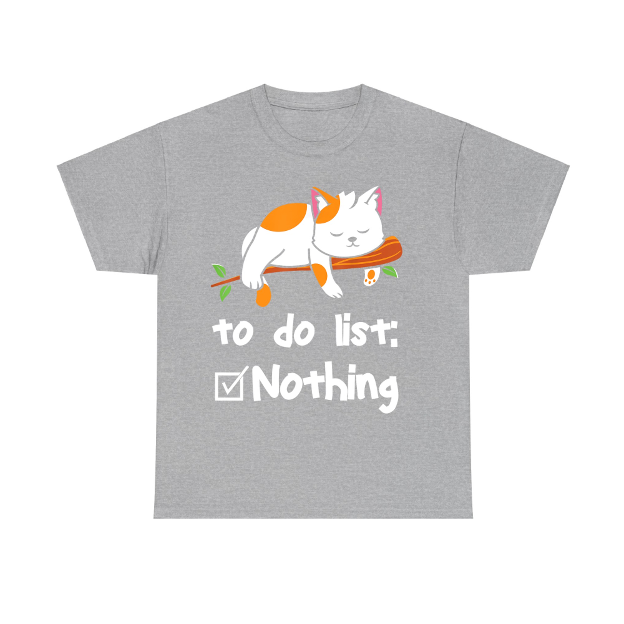 Sleeping Cat To Do List Nothing Lazy Cat Sleeping Nap Cute T-Shirt