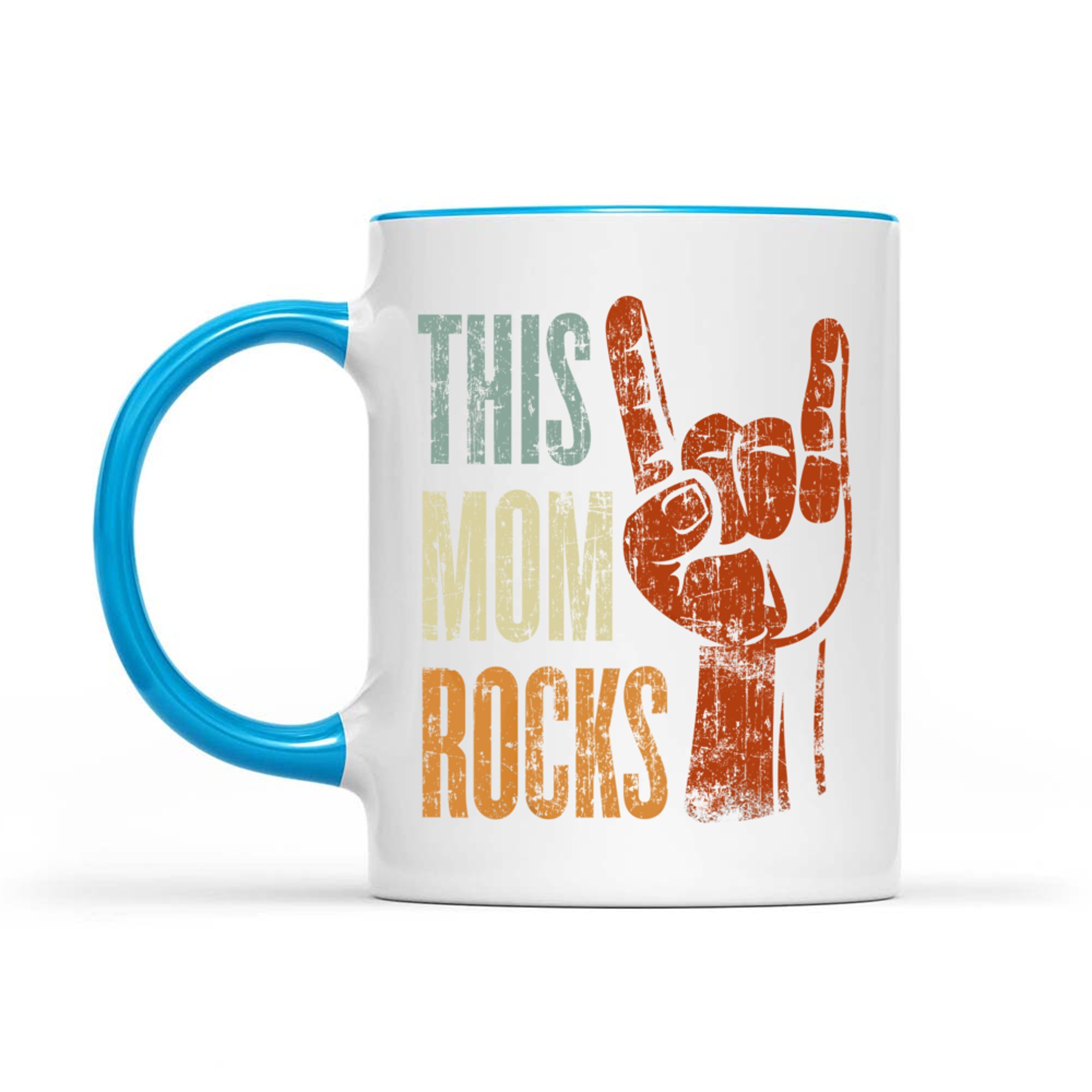 This Mom Rocks Rock & Roll Metal Hand Sign Mug