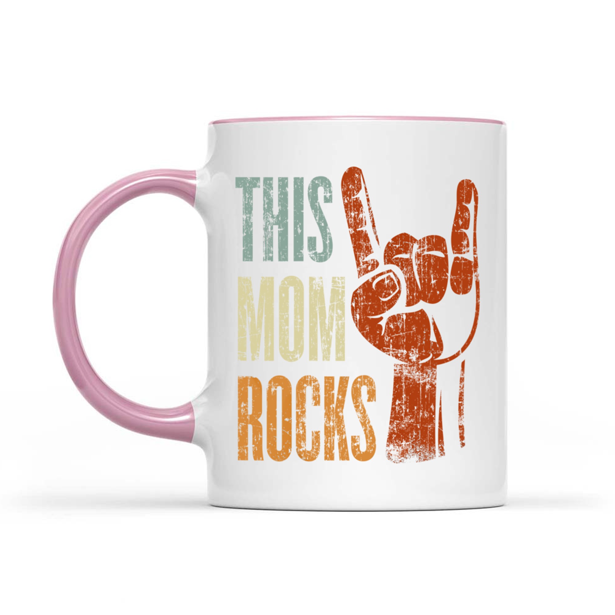 This Mom Rocks Rock & Roll Metal Hand Sign Mug