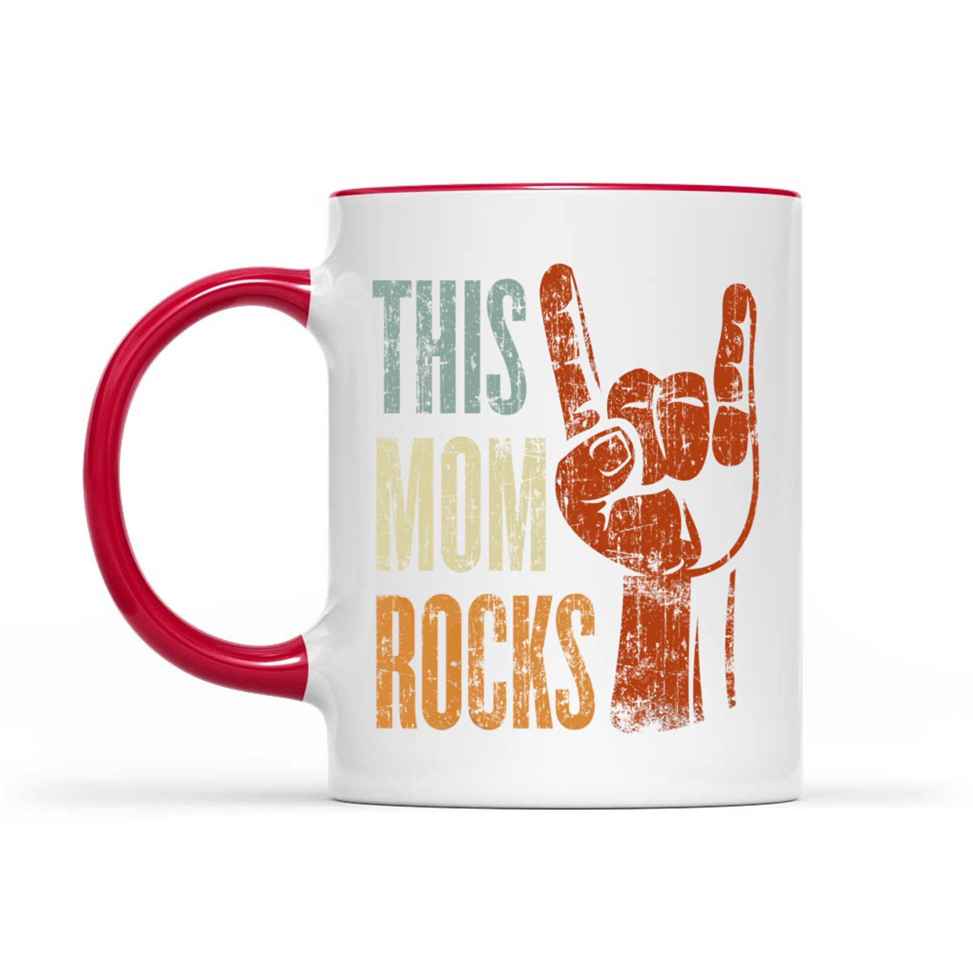 This Mom Rocks Rock & Roll Metal Hand Sign Mug