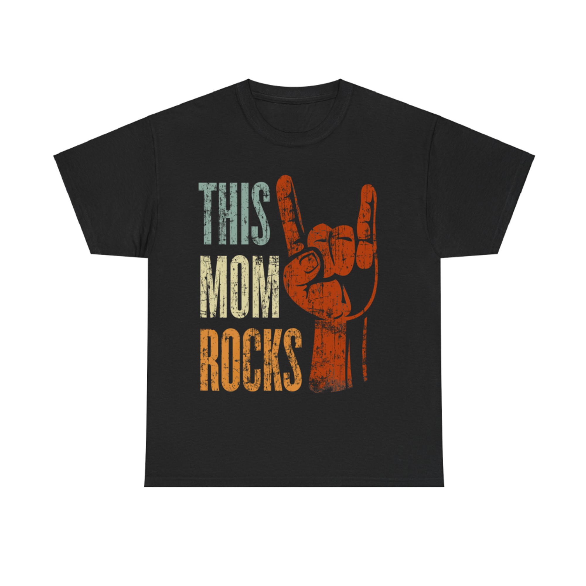 This Mom Rocks Rock & Roll Metal Hand Sign T-Shirt