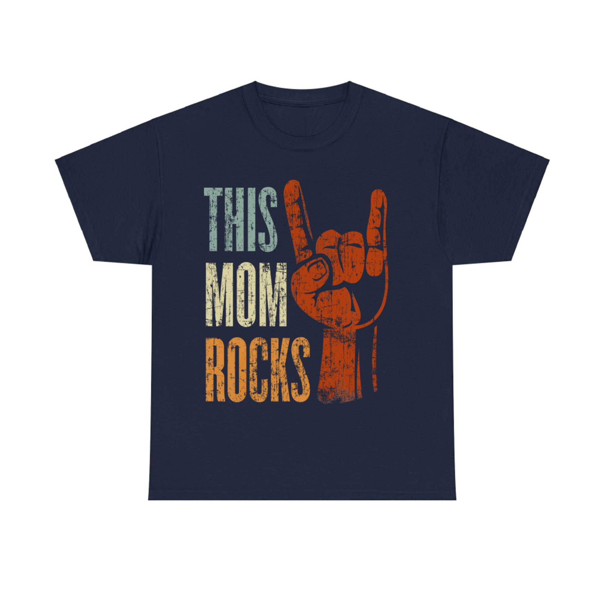 This Mom Rocks Rock & Roll Metal Hand Sign T-Shirt