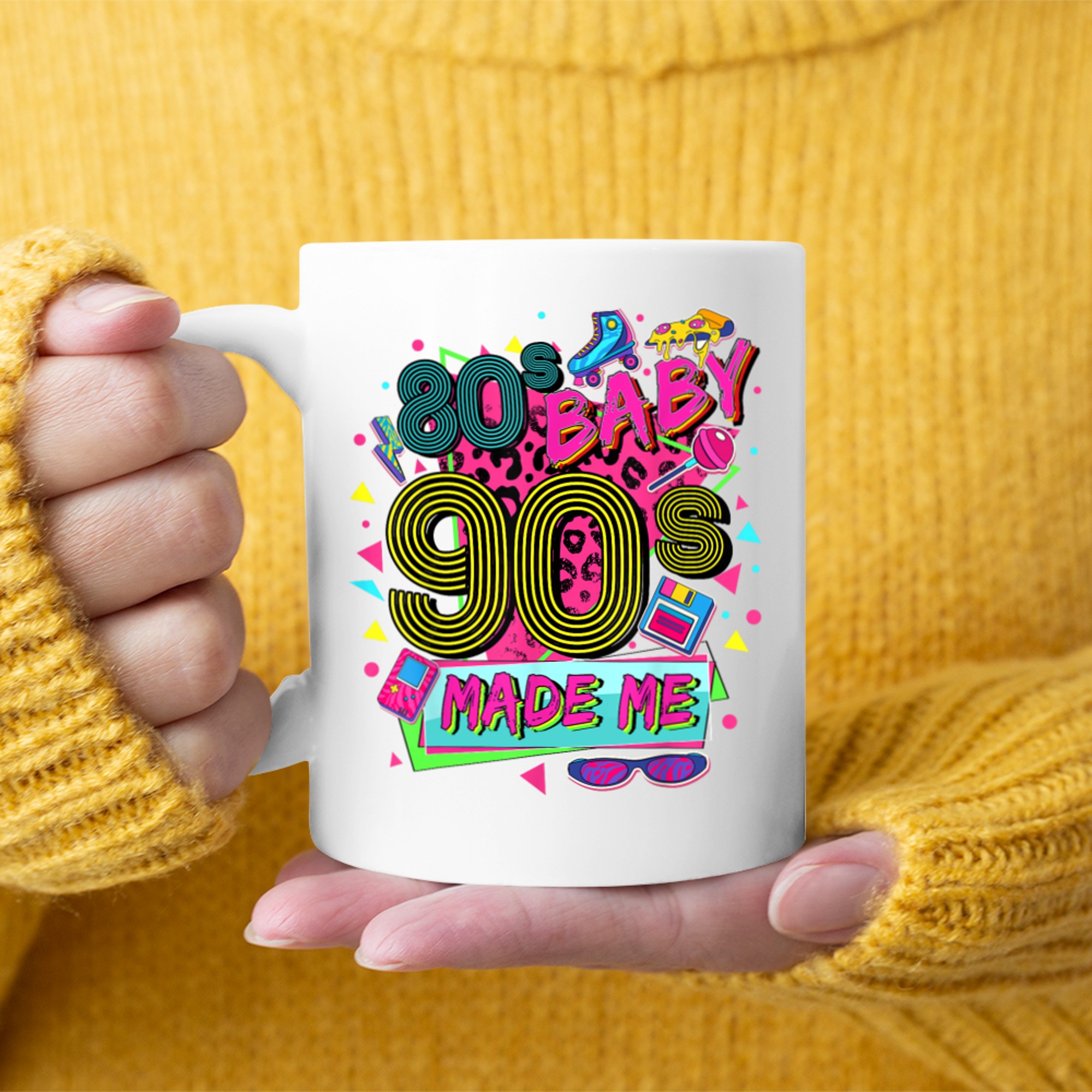 Vintage 1980s 80s Baby 1990s 90's Made Me Retro Nostalgia Mug