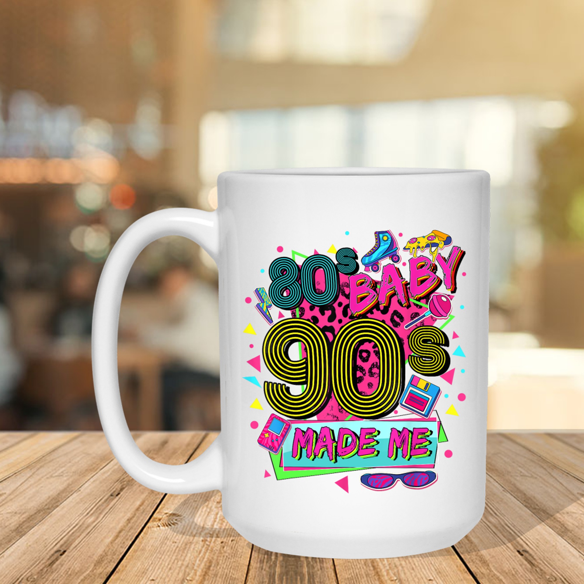 Vintage 1980s 80s Baby 1990s 90's Made Me Retro Nostalgia Mug