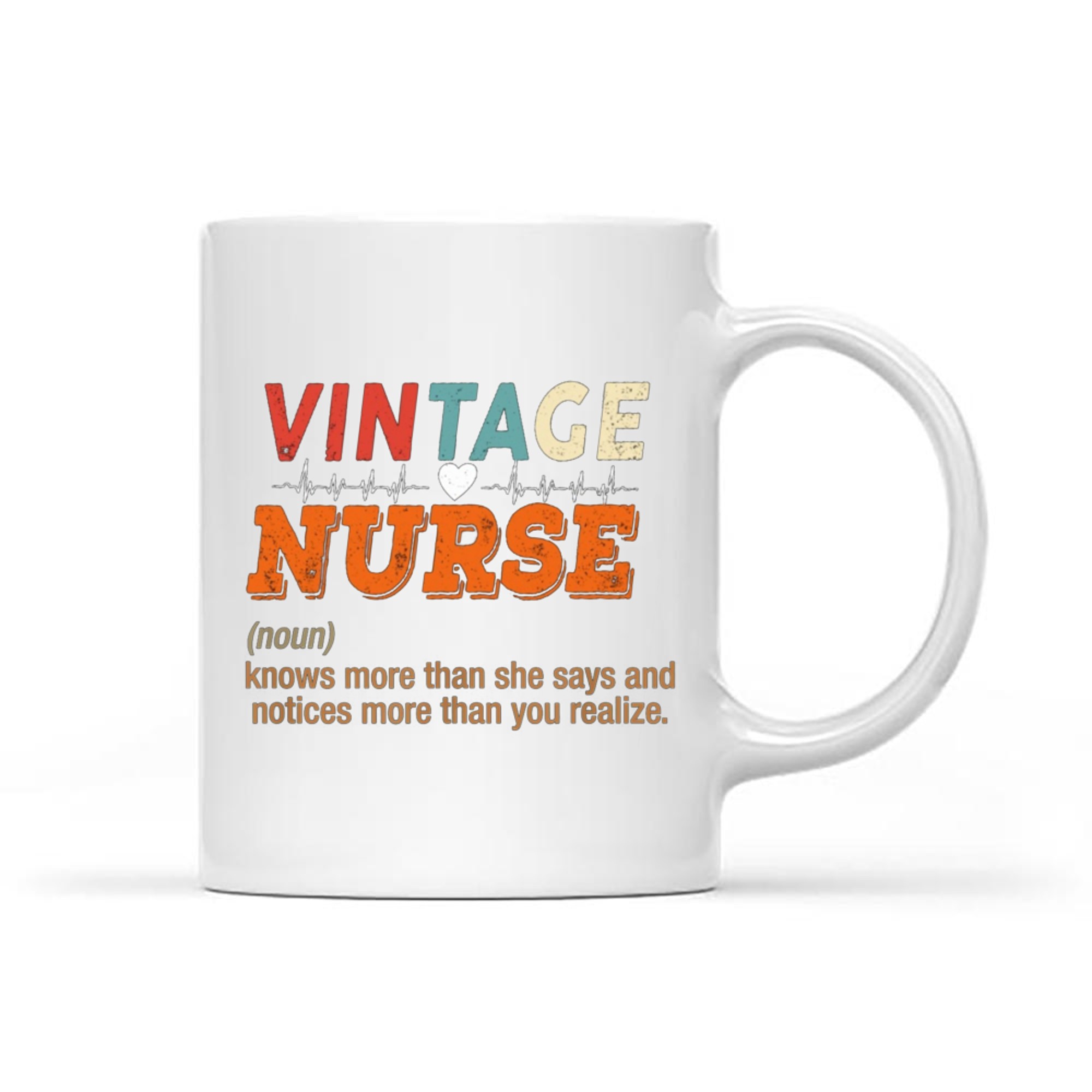 Vintage Nurse Knows More Than She Says Funny Definition Mug