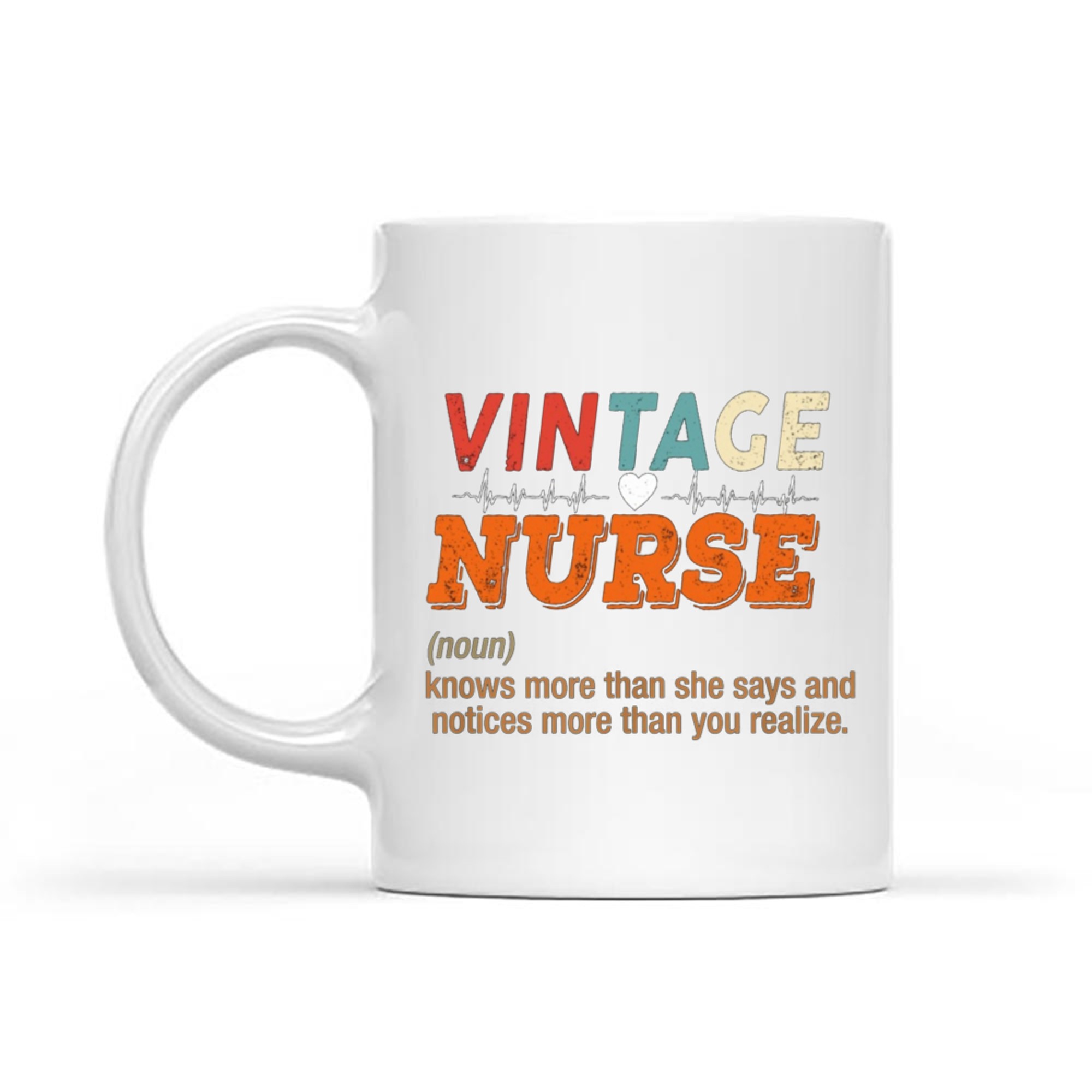Vintage Nurse Knows More Than She Says Funny Definition Mug