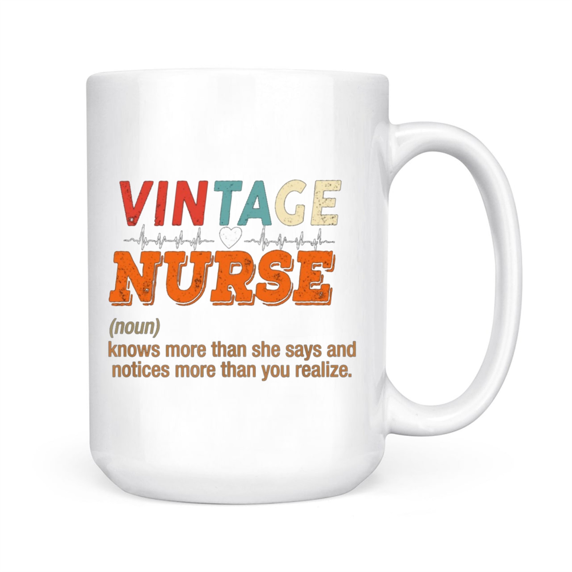 Vintage Nurse Knows More Than She Says Funny Definition Mug