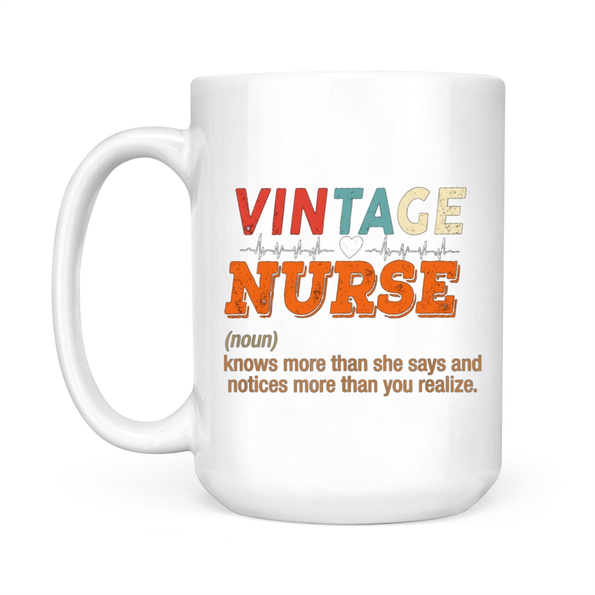 Vintage Nurse Knows More Than She Says Funny Definition Mug