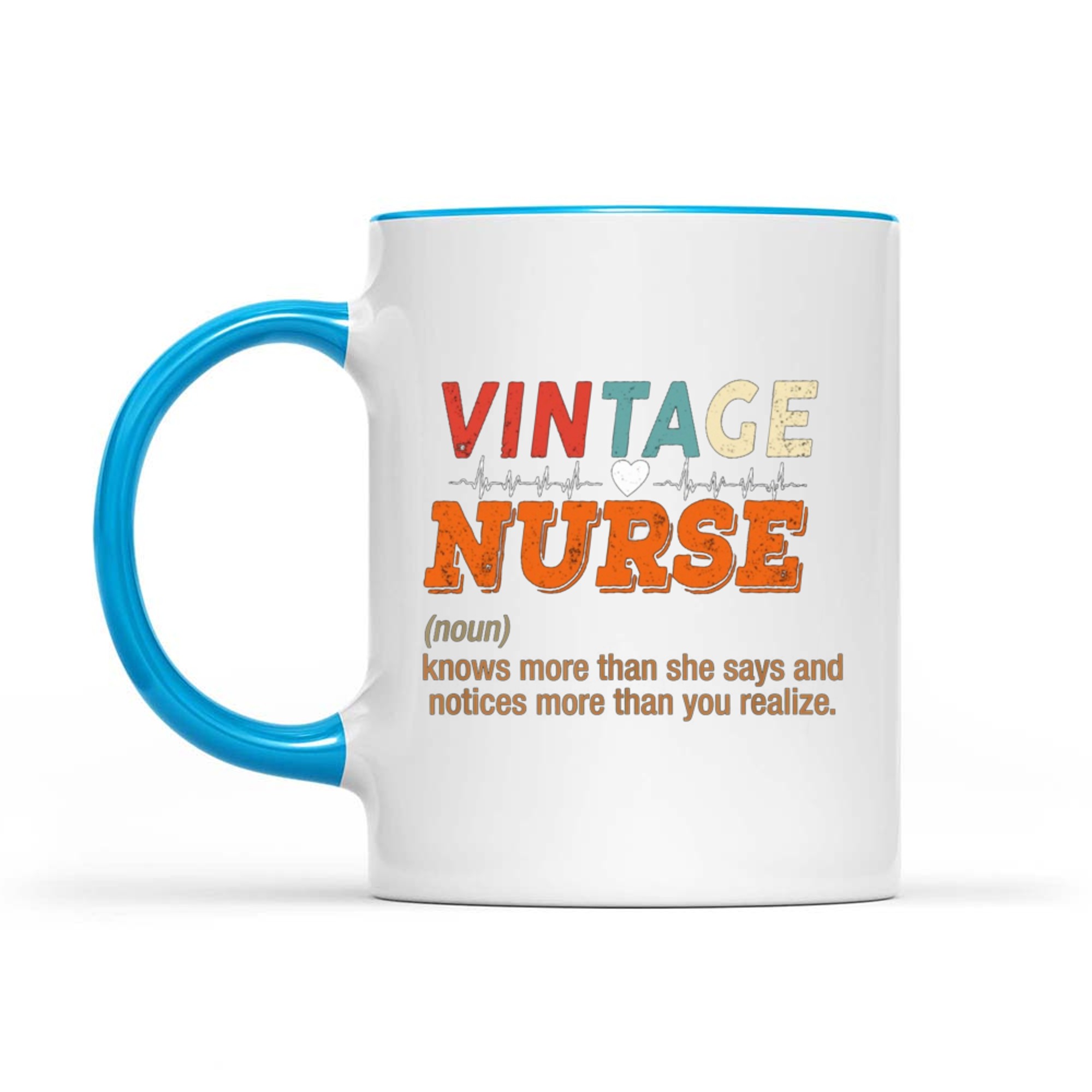Vintage Nurse Knows More Than She Says Funny Definition Mug