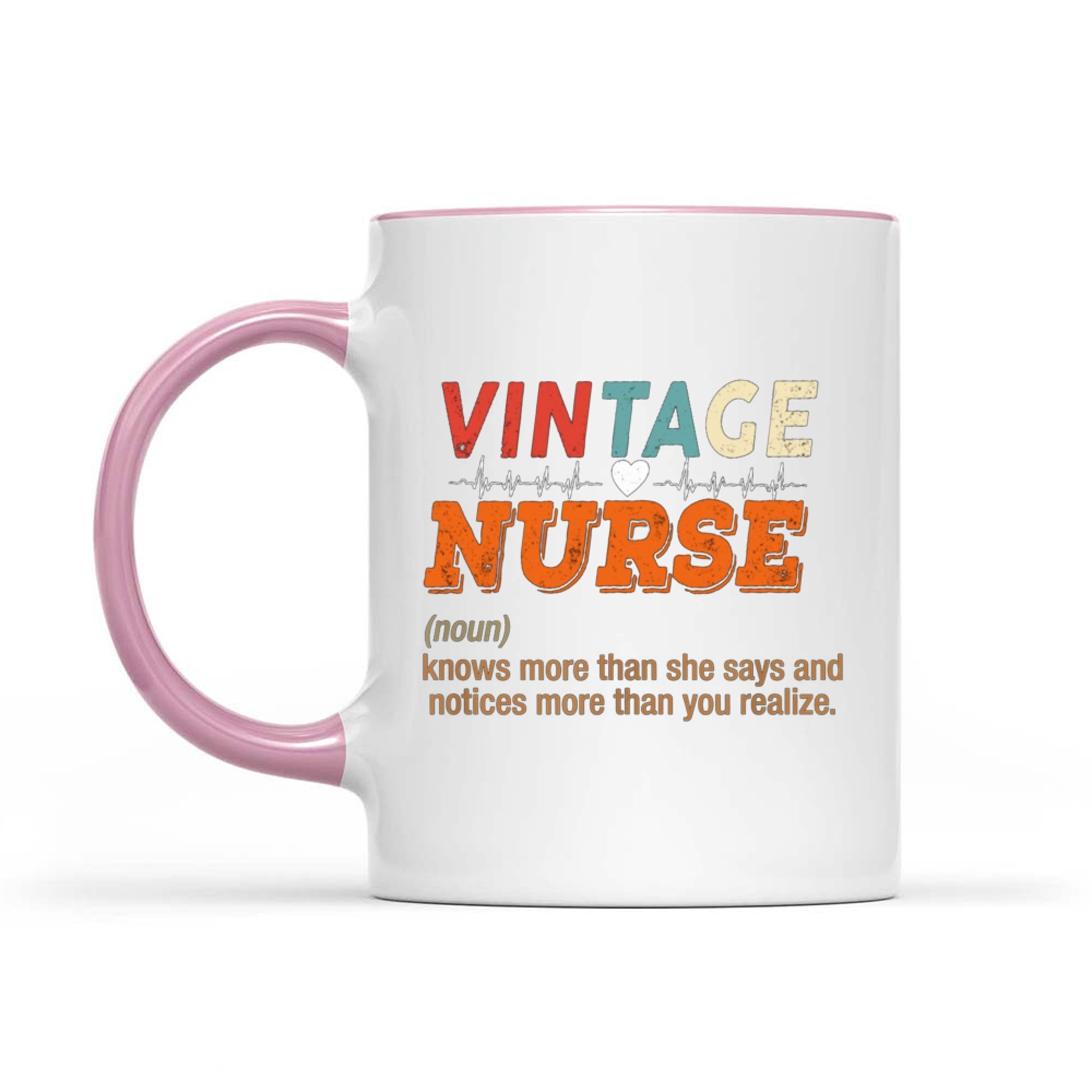 Vintage Nurse Knows More Than She Says Funny Definition Mug