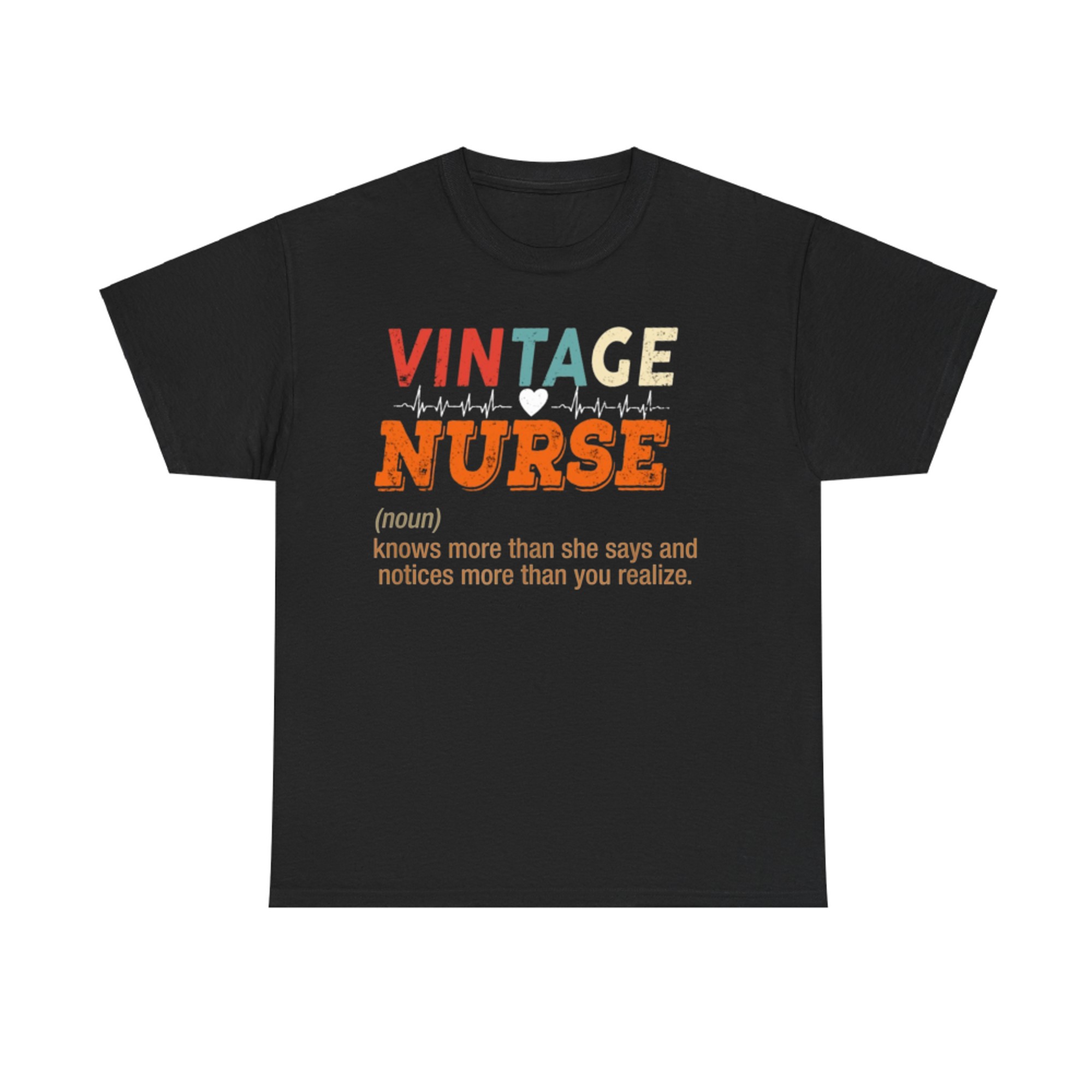 Vintage Nurse Knows More Than She Says Funny Definition T-Shirt