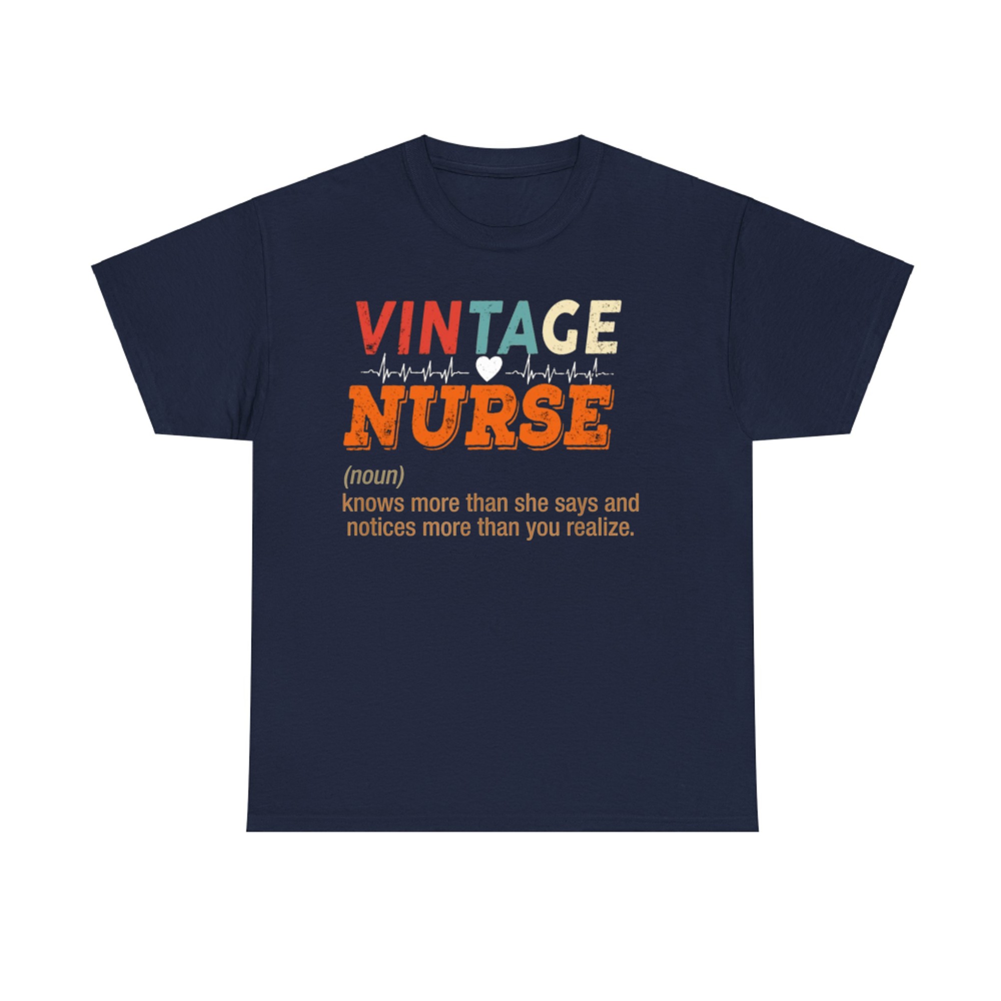 Vintage Nurse Knows More Than She Says Funny Definition T-Shirt