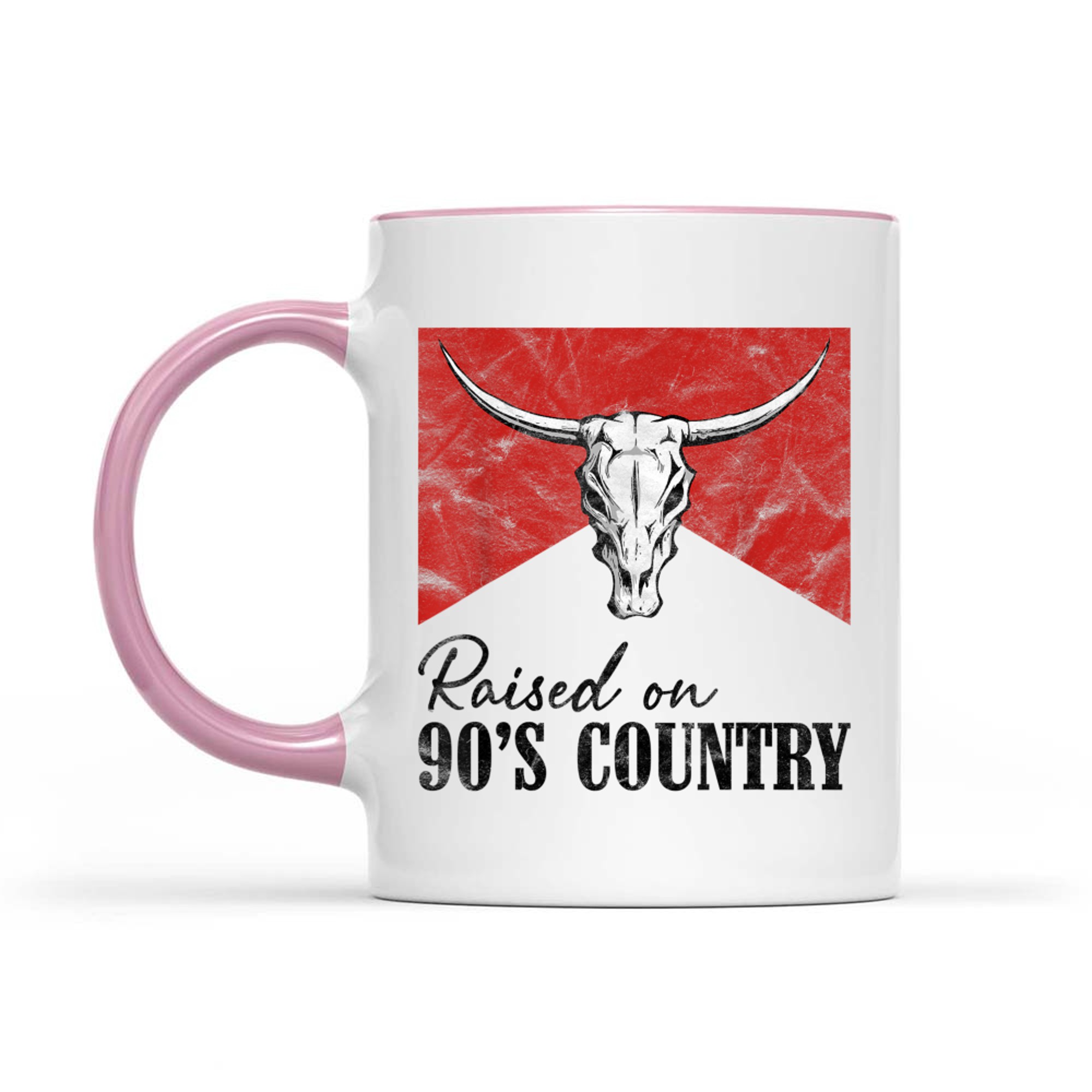 Vintage Western Bull Skull Raised On 90's Country Music Mug