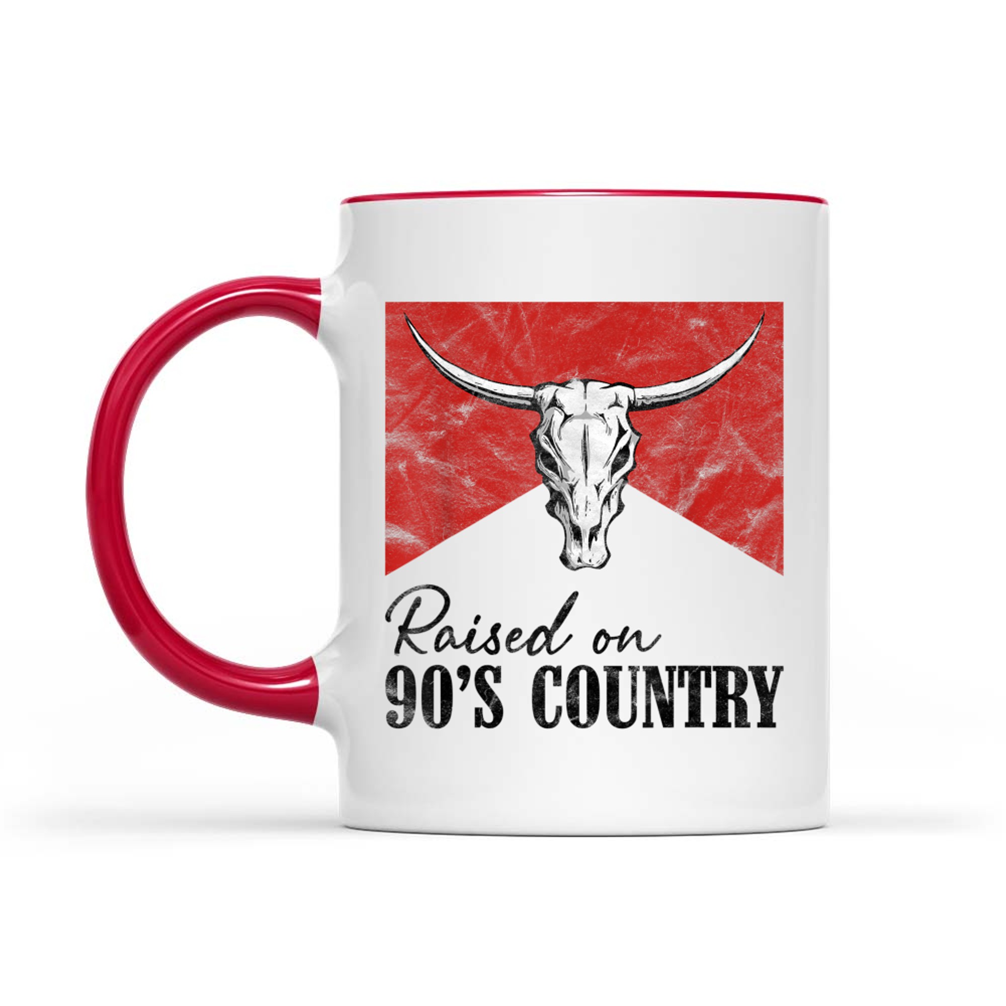 Vintage Western Bull Skull Raised On 90's Country Music Mug