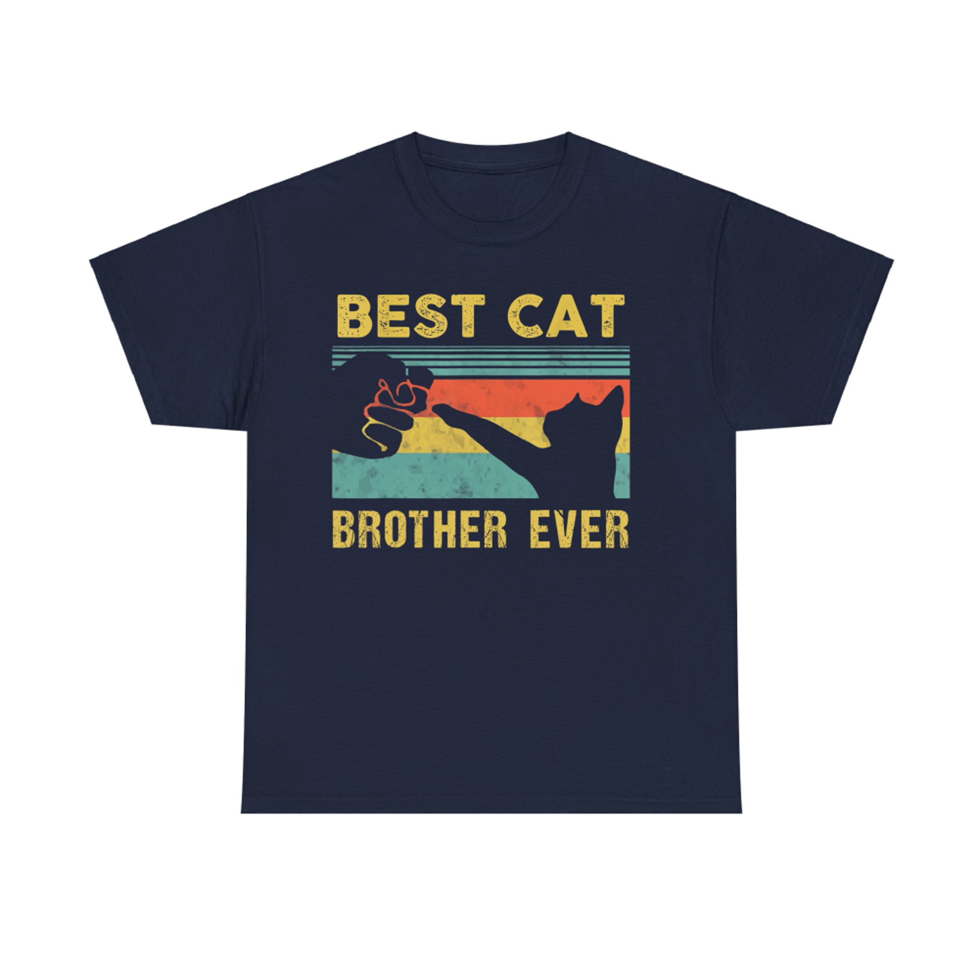 Best Cat Brother Ever Vintage Cats Happy Father's Day T-Shirt