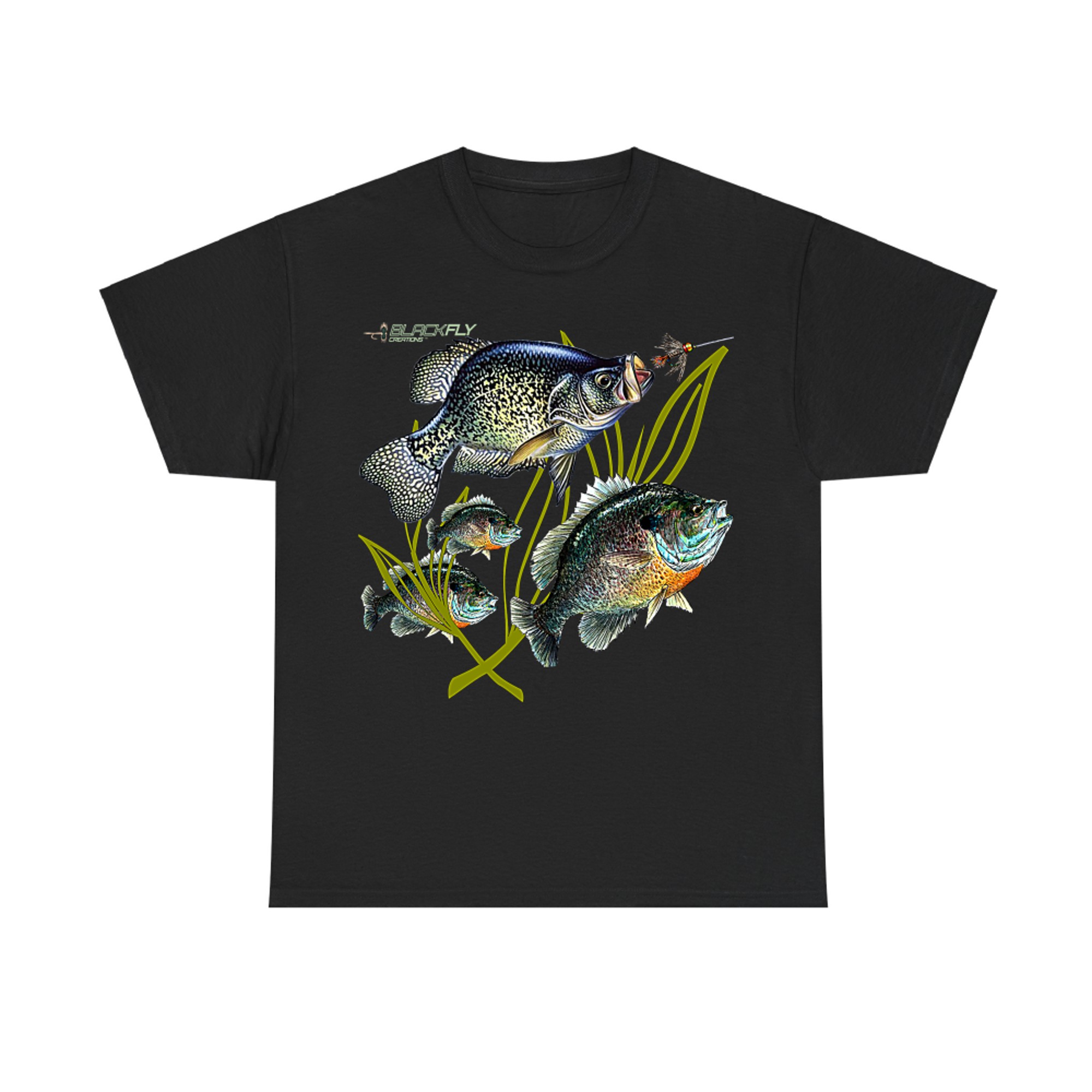 Black Fly Crappie Bluegill Fishing Shirts Panfish Flies Jig
