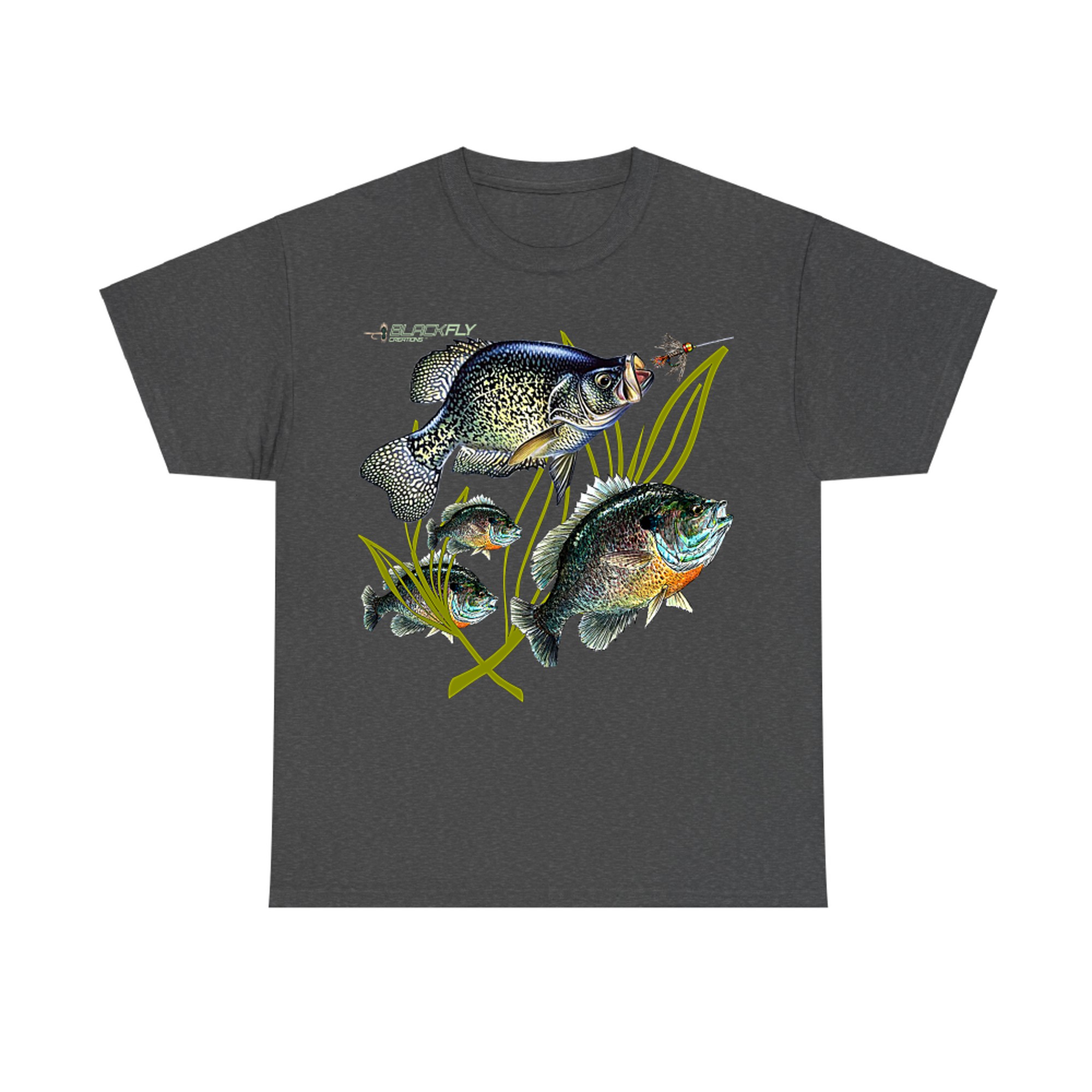 Black Fly Crappie Bluegill Fishing Shirts Panfish Flies Jig