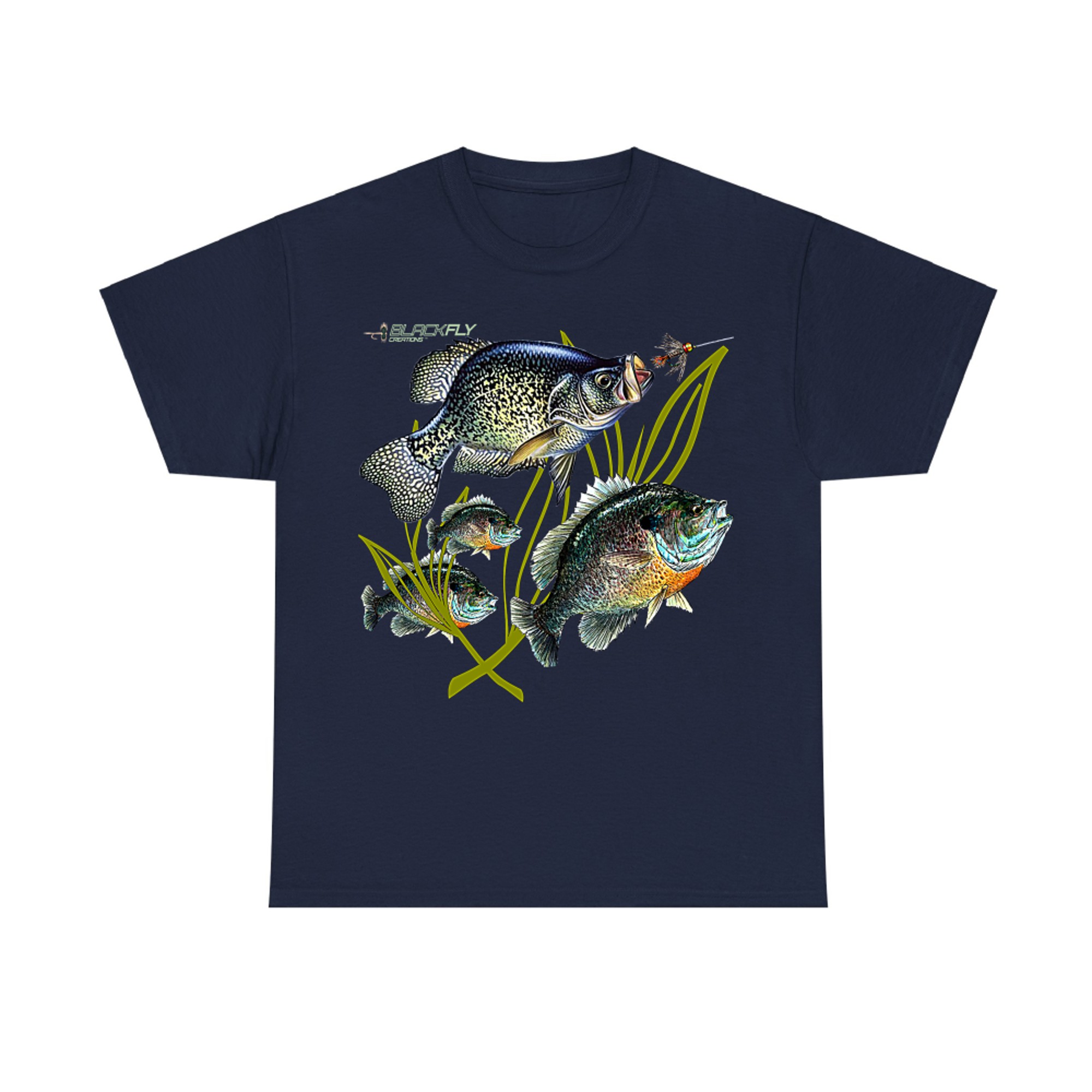 Black Fly Crappie Bluegill Fishing Shirts Panfish Flies Jig