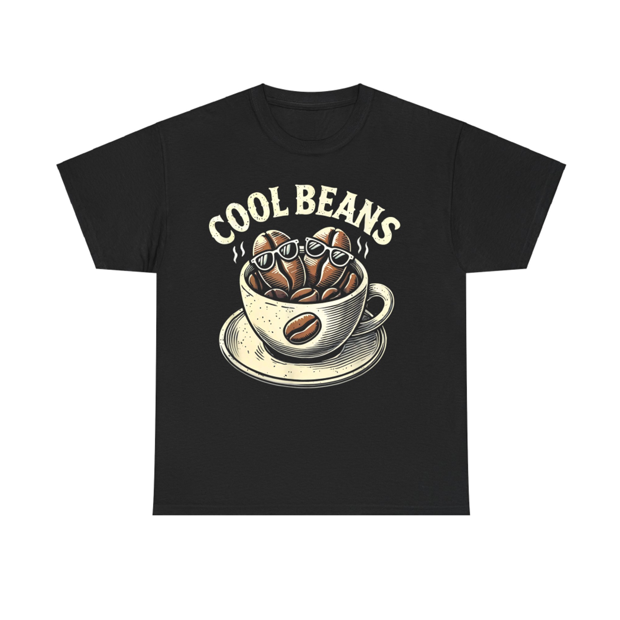 Cool Beans Coffee Caffeine Lover Retro Graphic Novelty T-Shirt