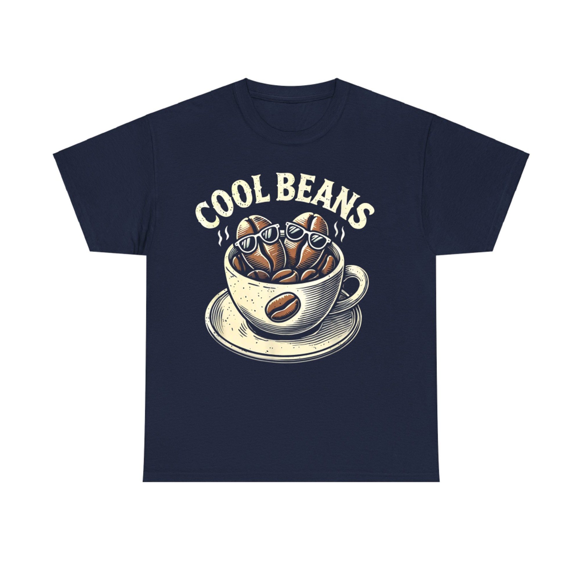 Cool Beans Coffee Caffeine Lover Retro Graphic Novelty T-Shirt