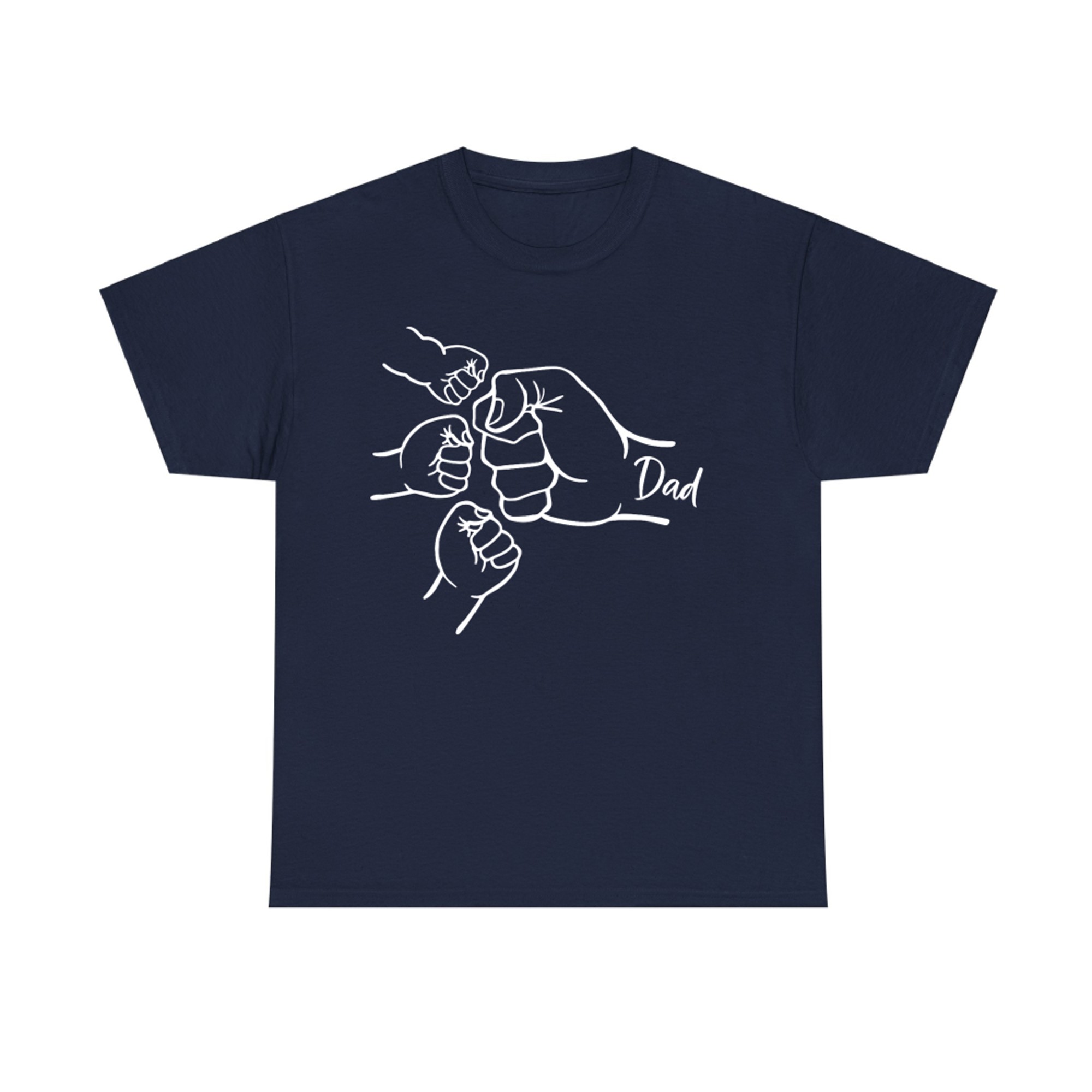 Fist Bump Dad Of Three Father Of Daddy Happy Father's Day T-Shirt
