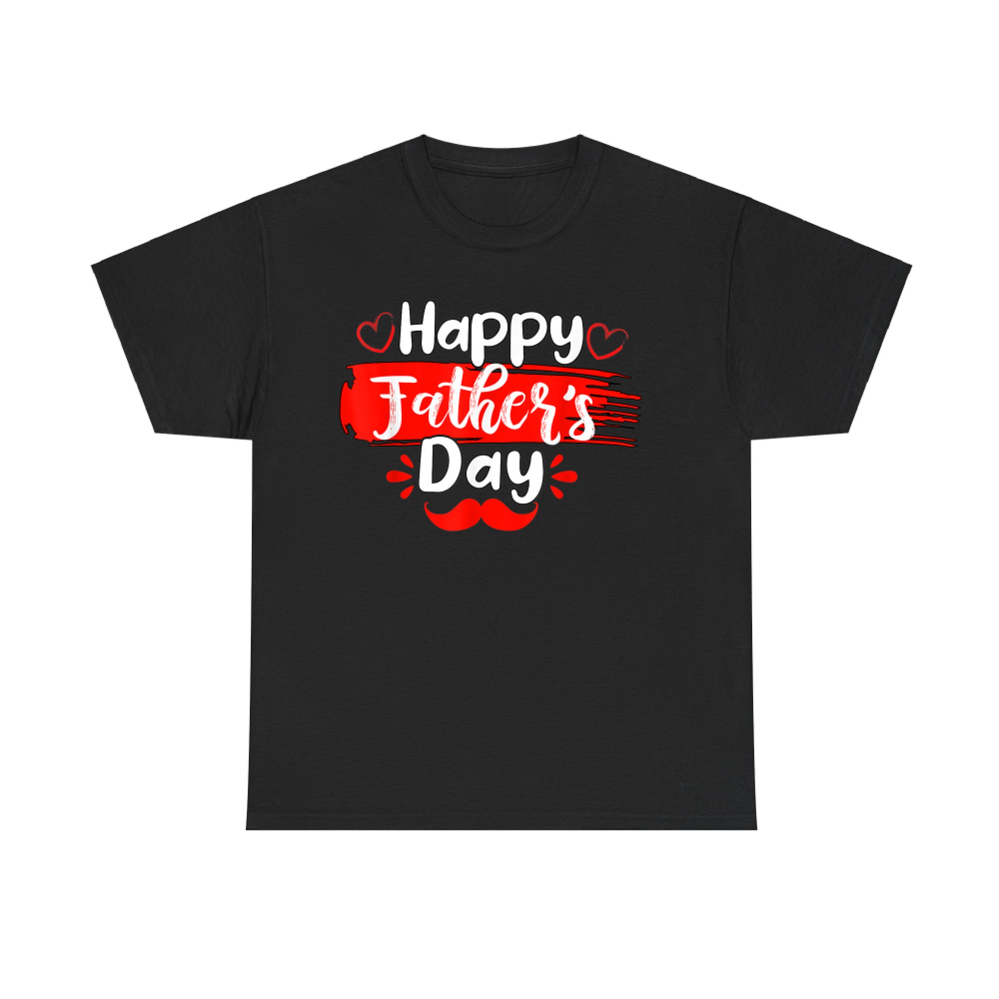 Happy Father’s Day Red Mustache Gift Dad Grandpa T-Shirt