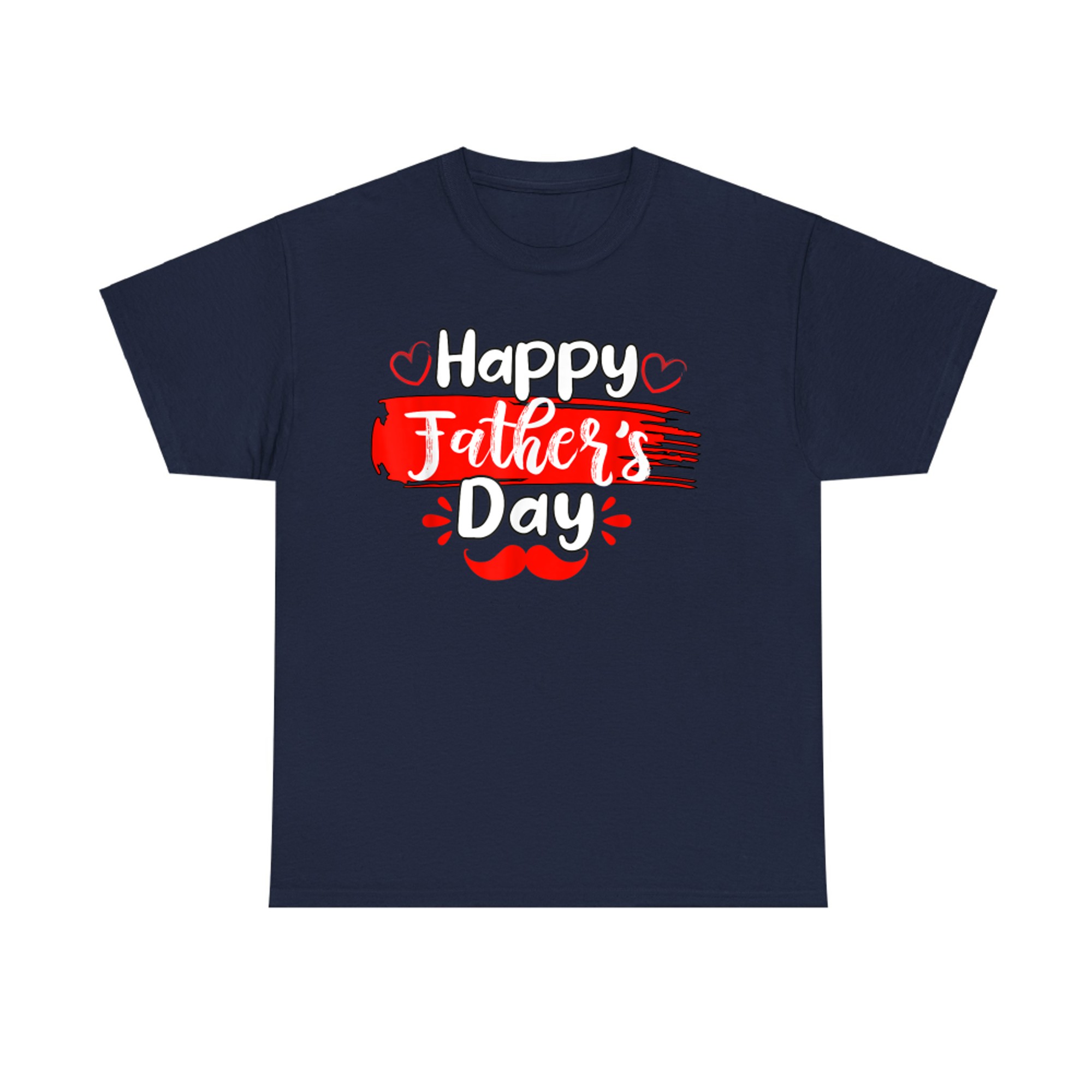 Happy Father’s Day Red Mustache Gift Dad Grandpa T-Shirt