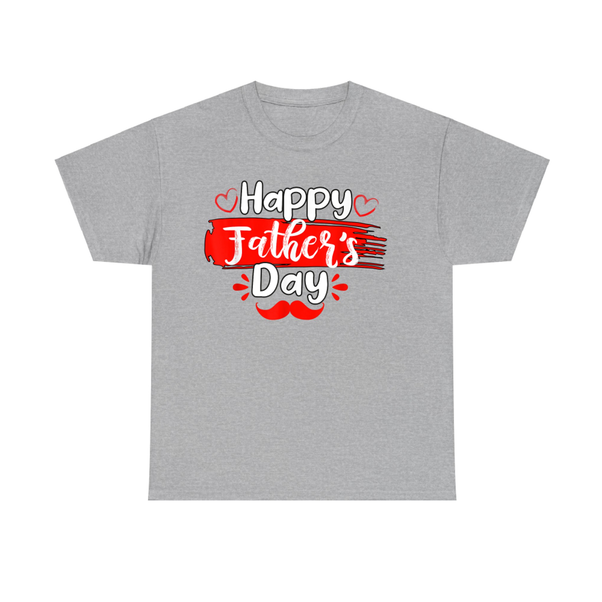 Happy Father’s Day Red Mustache Gift Dad Grandpa T-Shirt