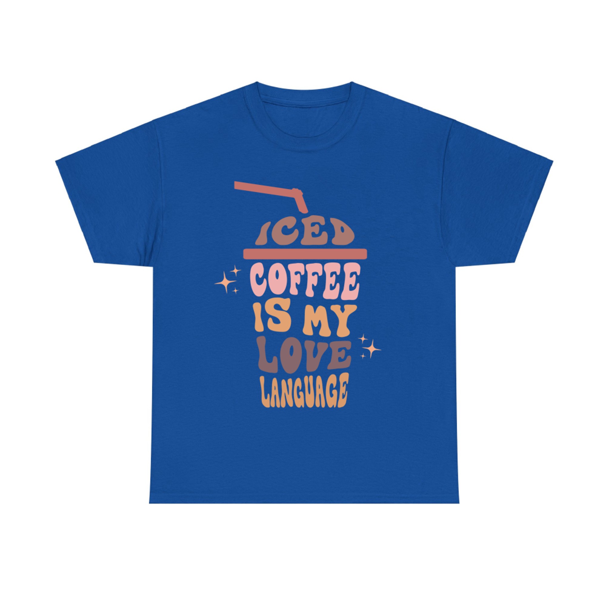Iced Coffee Is My Love Language Retro Pastel Cup Coffee Quote T-Shirt