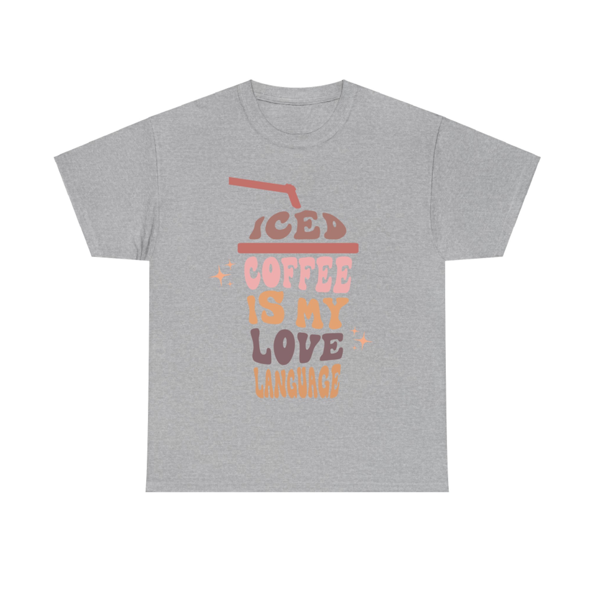 Iced Coffee Is My Love Language Retro Pastel Cup Coffee Quote T-Shirt