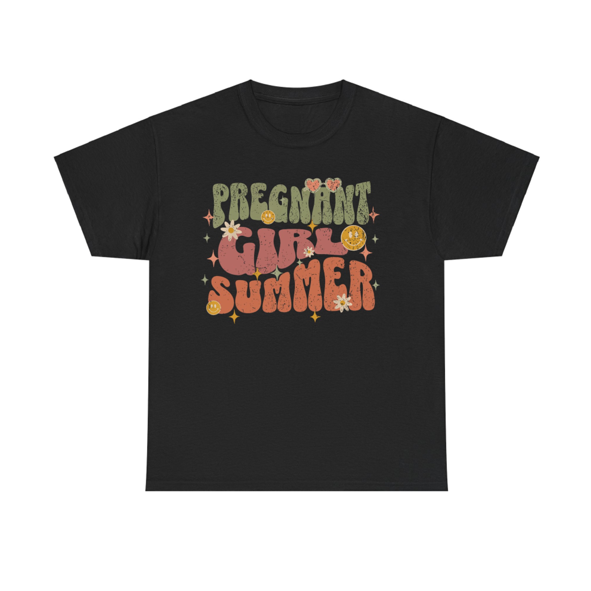 Vintage Pregnant Girl Retro Funny Cute Summer Aesthetic T-Shirt