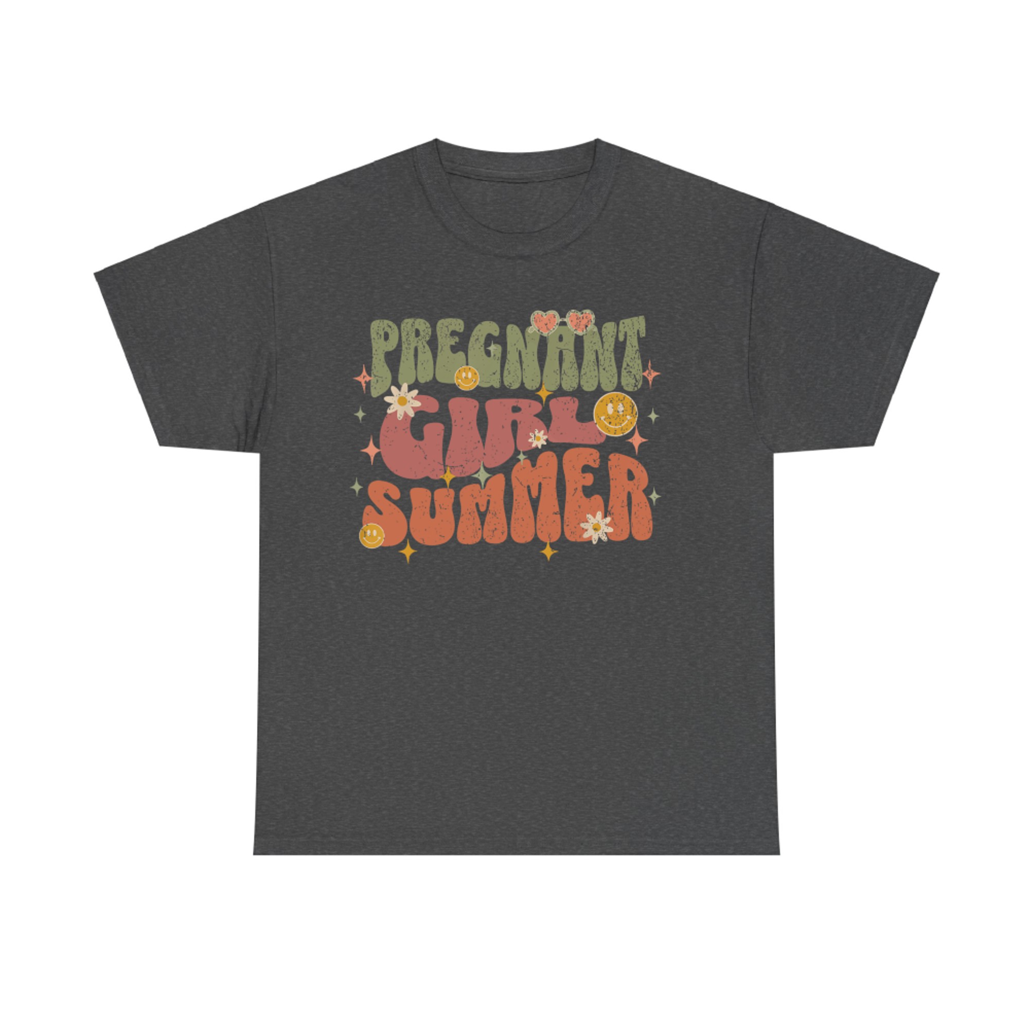 Vintage Pregnant Girl Retro Funny Cute Summer Aesthetic T-Shirt