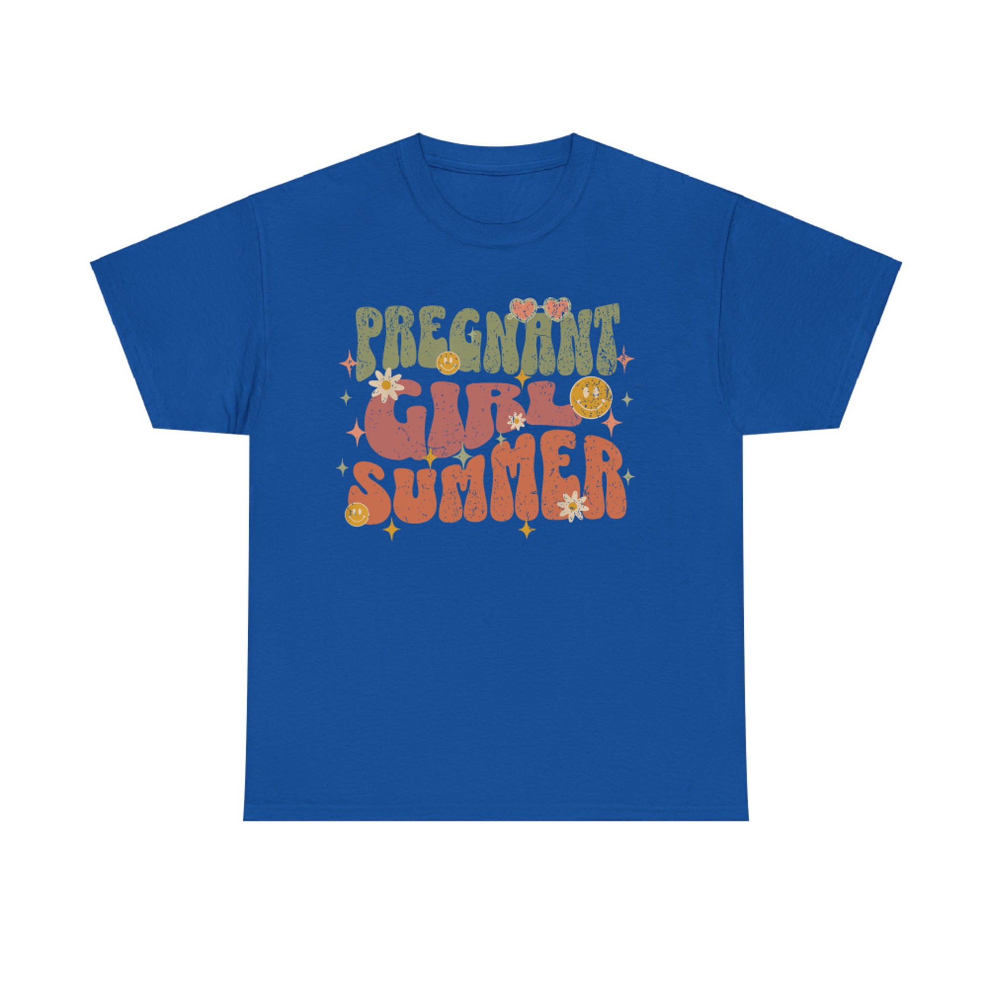 Vintage Pregnant Girl Retro Funny Cute Summer Aesthetic T-Shirt