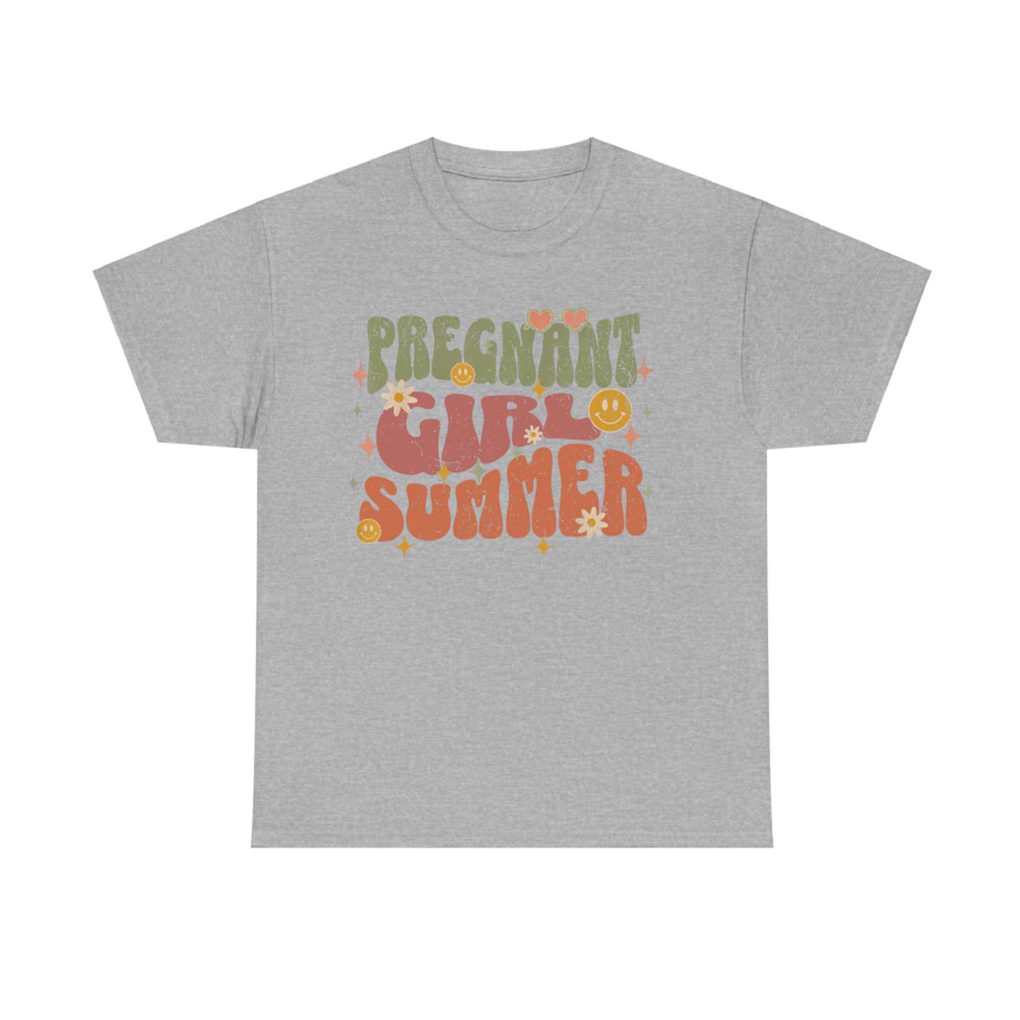 Vintage Pregnant Girl Retro Funny Cute Summer Aesthetic T-Shirt