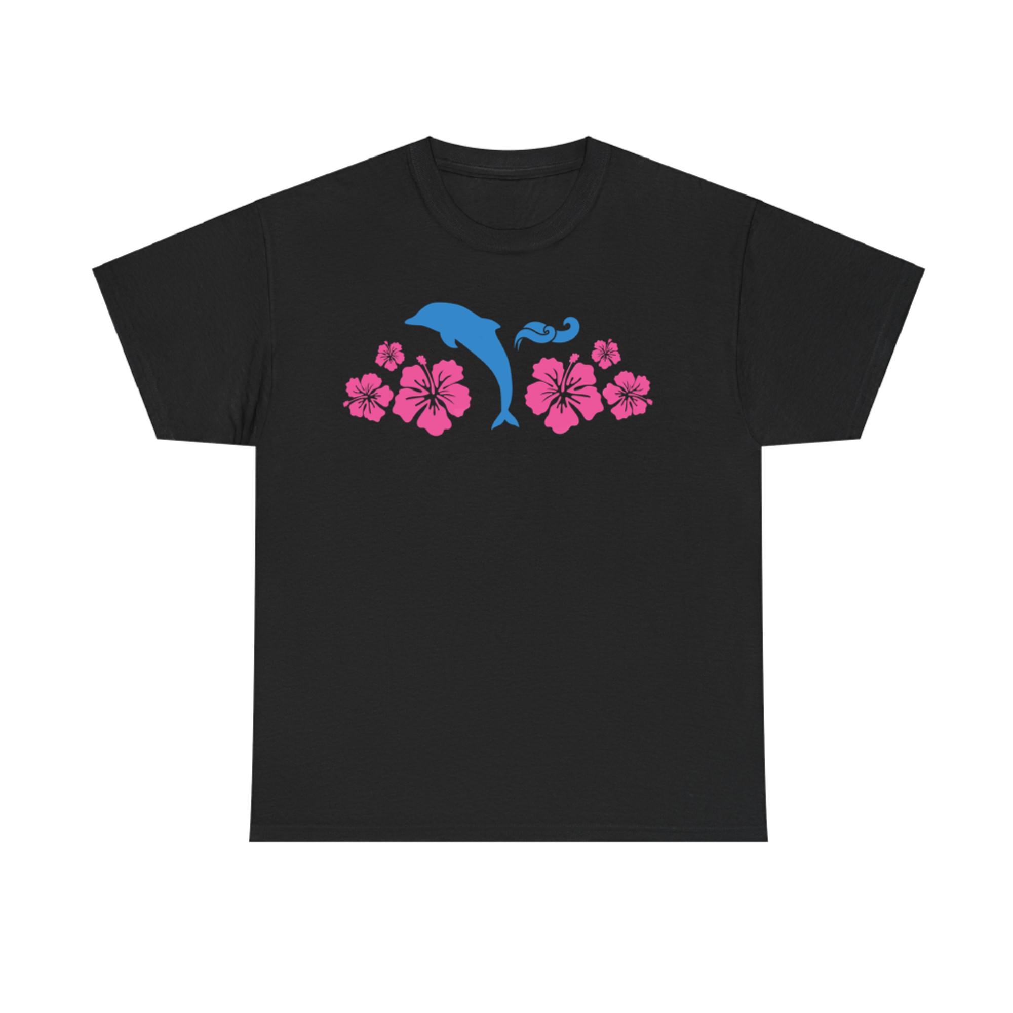 Womens Dolphin & Flowers Coconut Girl Y2K 2000s Aesthetic Summer T-Shirt