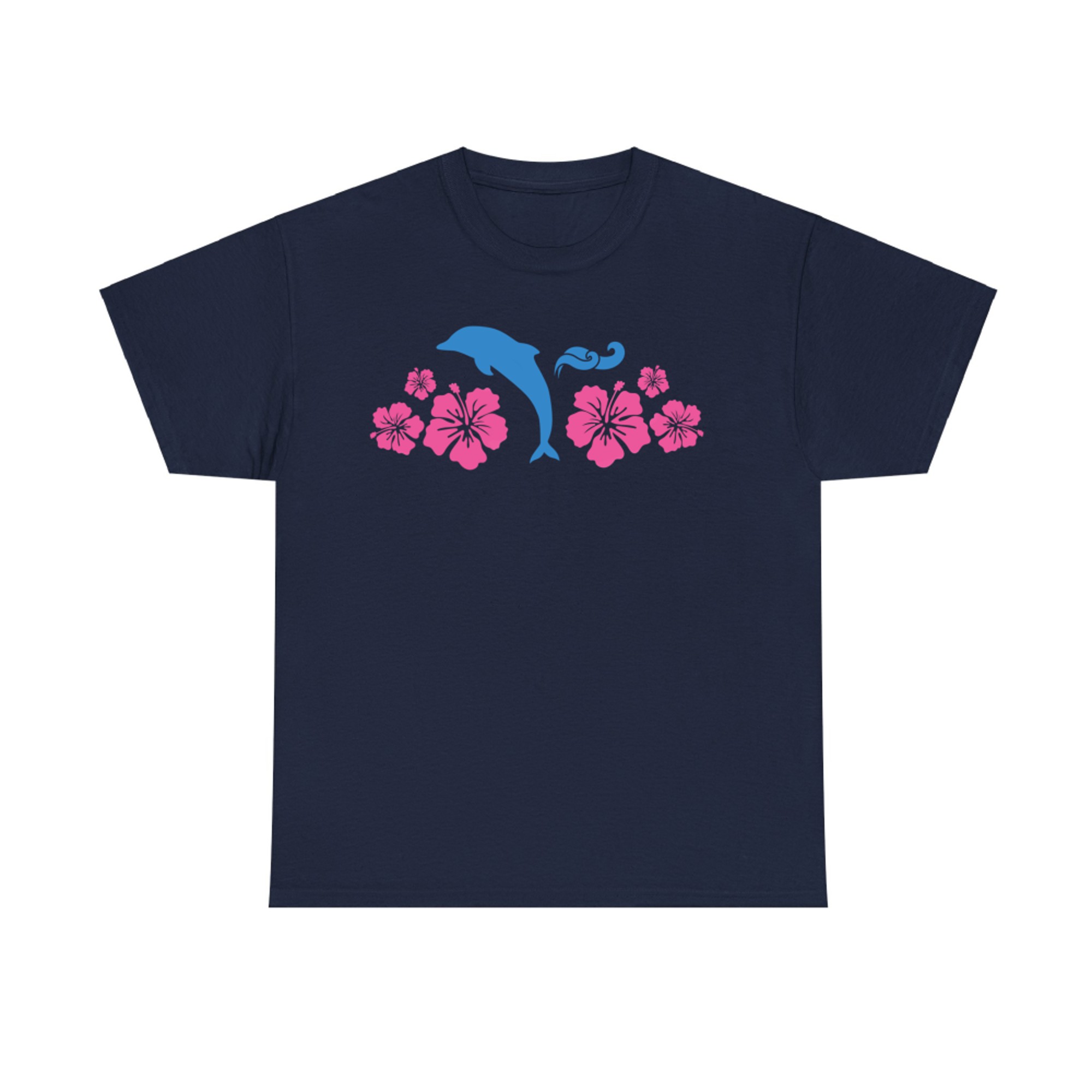 Womens Dolphin & Flowers Coconut Girl Y2K 2000s Aesthetic Summer T-Shirt