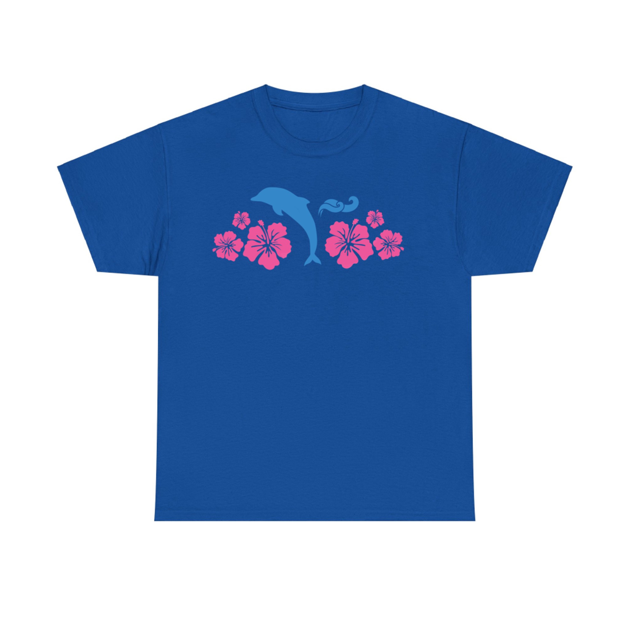 Womens Dolphin & Flowers Coconut Girl Y2K 2000s Aesthetic Summer T-Shirt